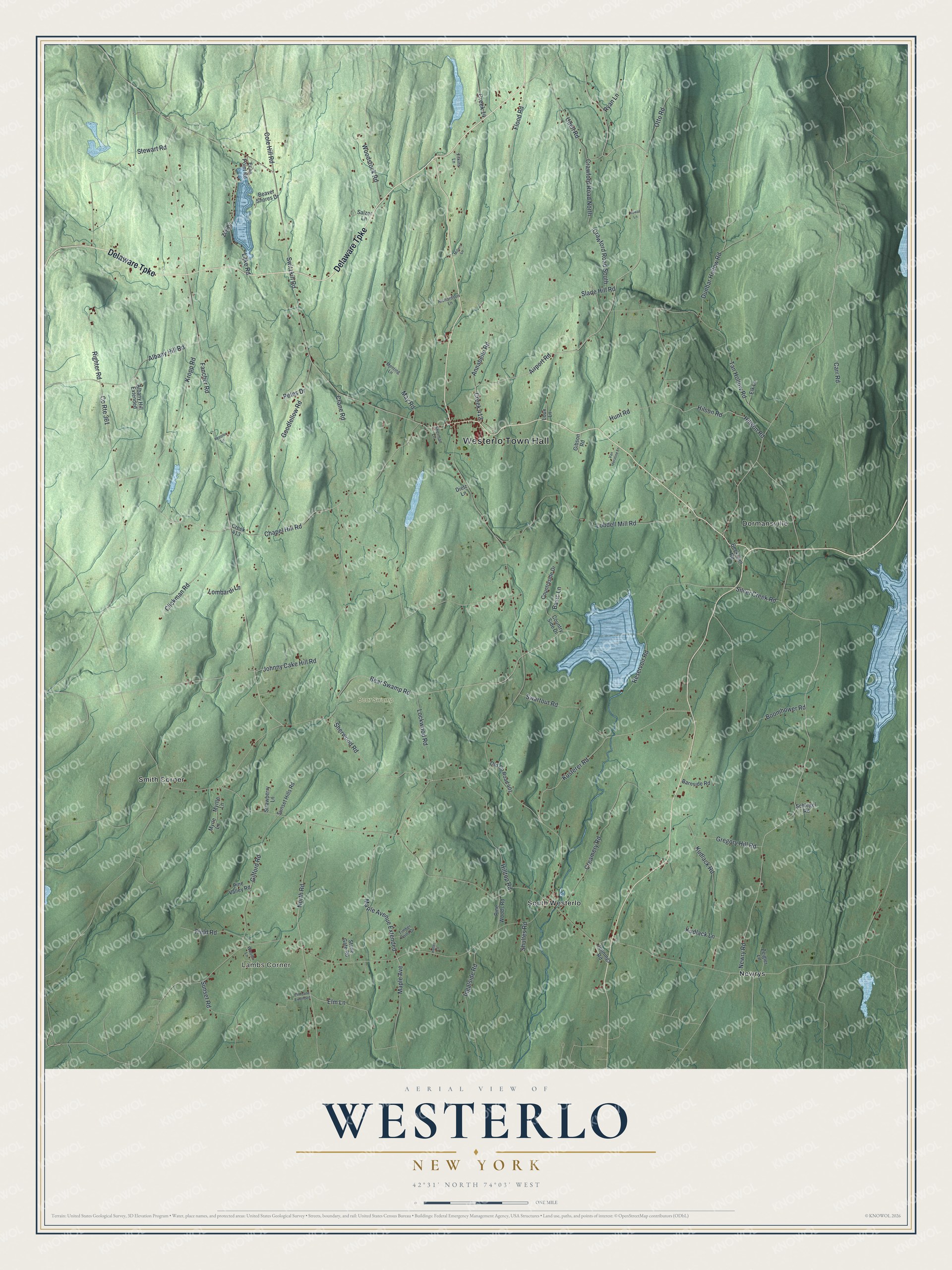 Watermarked full-map preview of Westerlo, New York