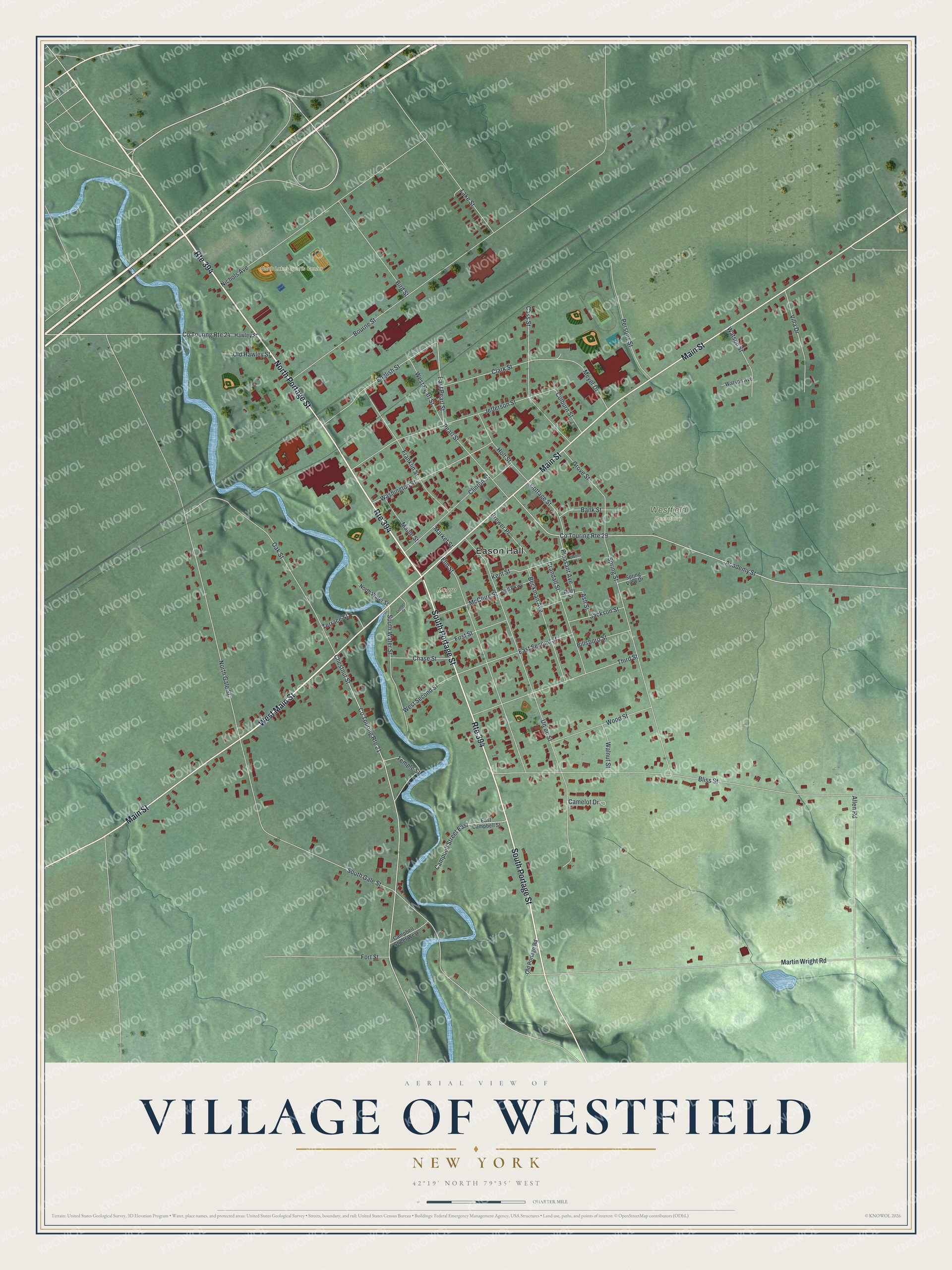 Watermarked full-map preview of Westfield, New York