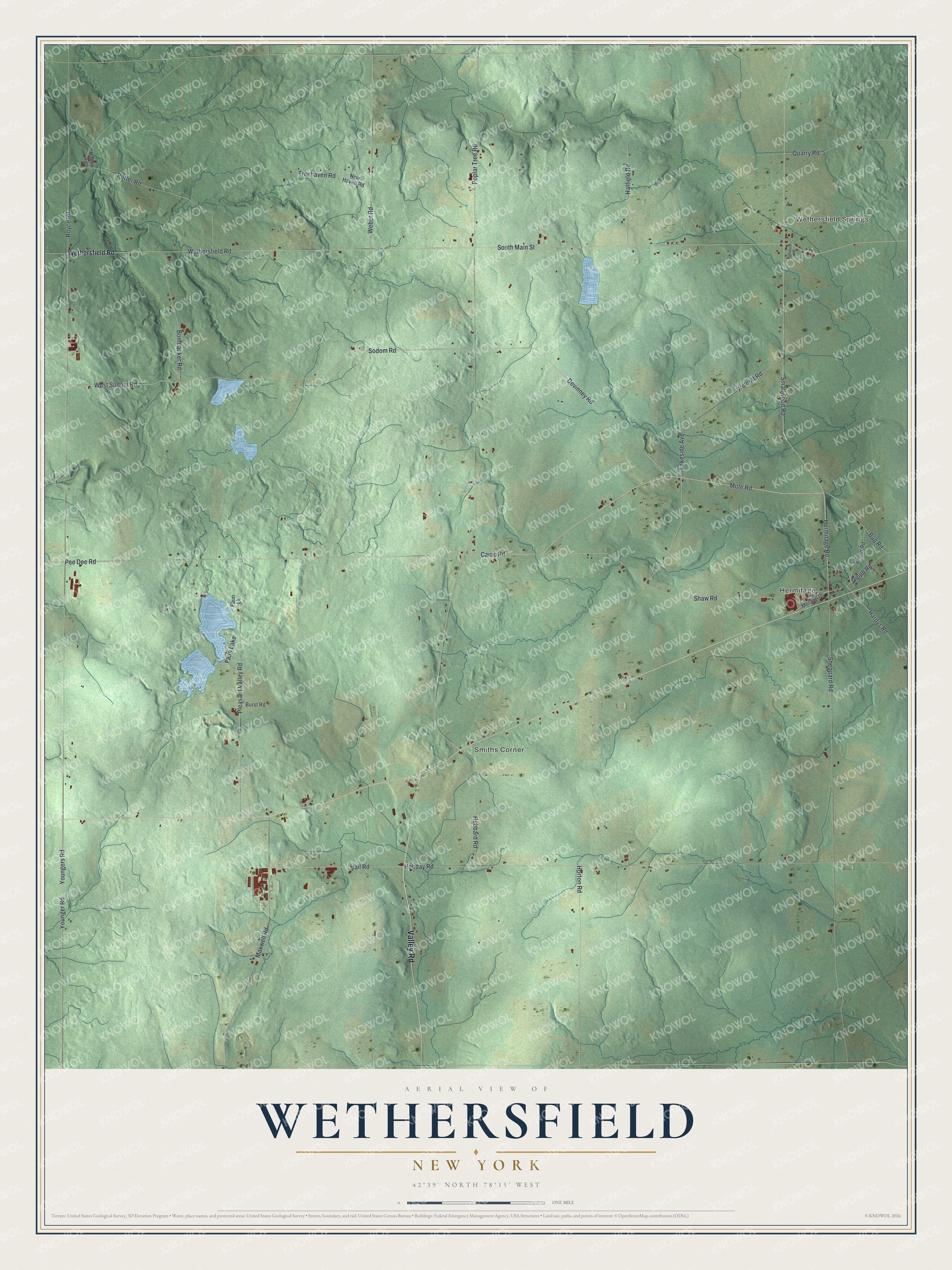 Watermarked full-map preview of Wethersfield, New York