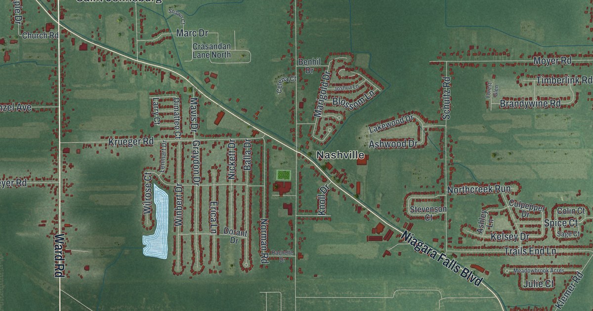 Map of Wheatfield, New York