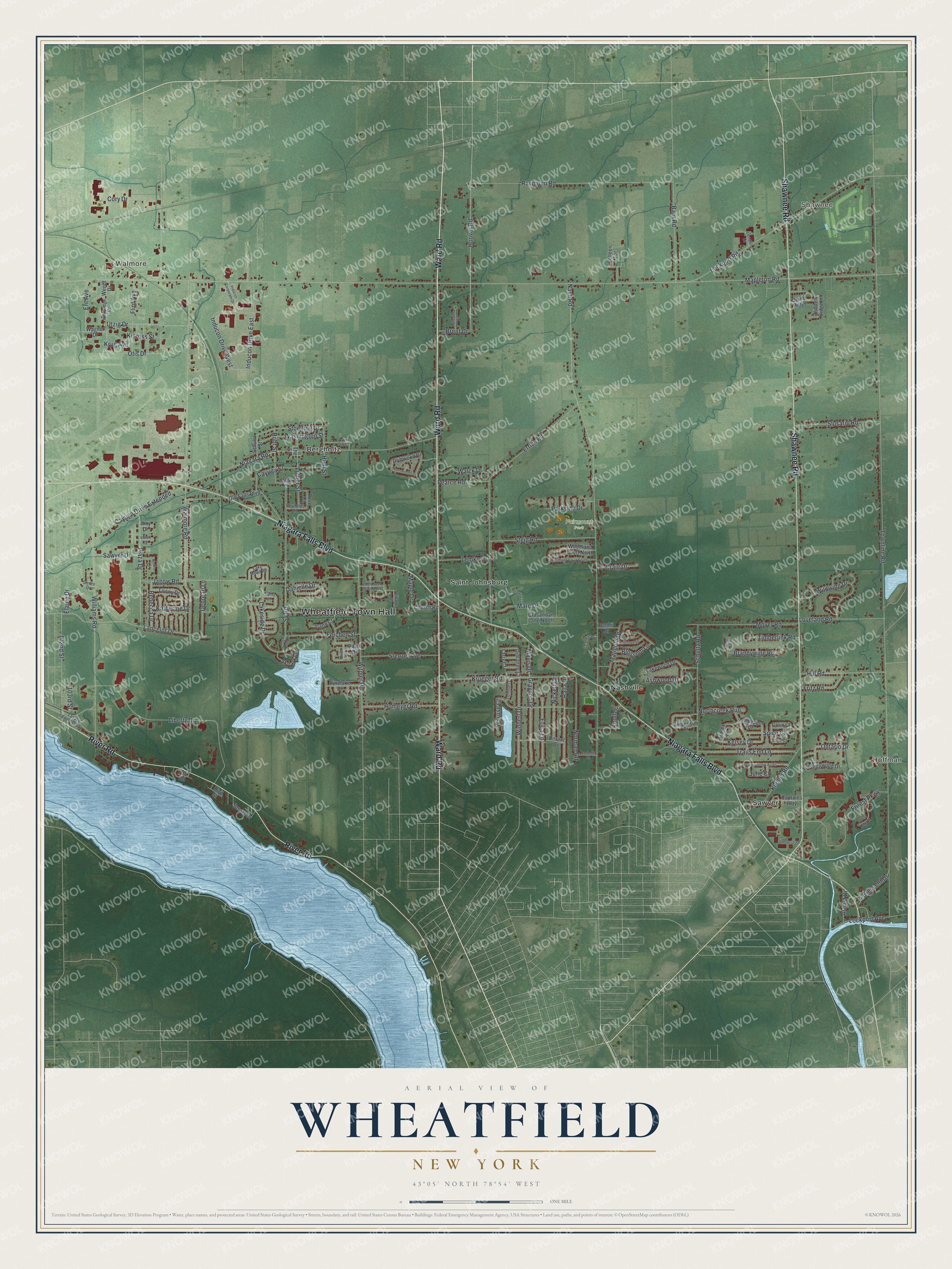 Watermarked full-map preview of Wheatfield, New York