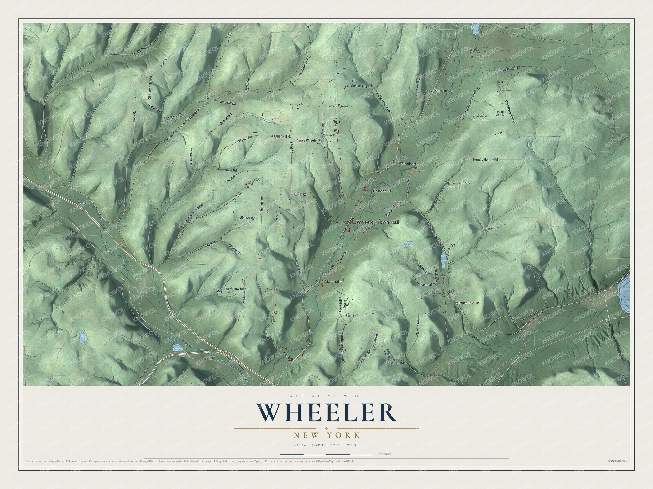 Watermarked full-map preview of Wheeler, New York