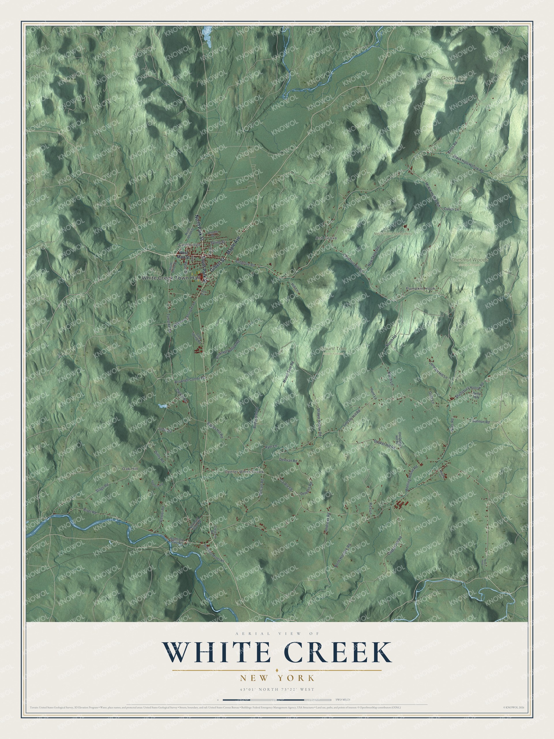 Watermarked full-map preview of White Creek, New York