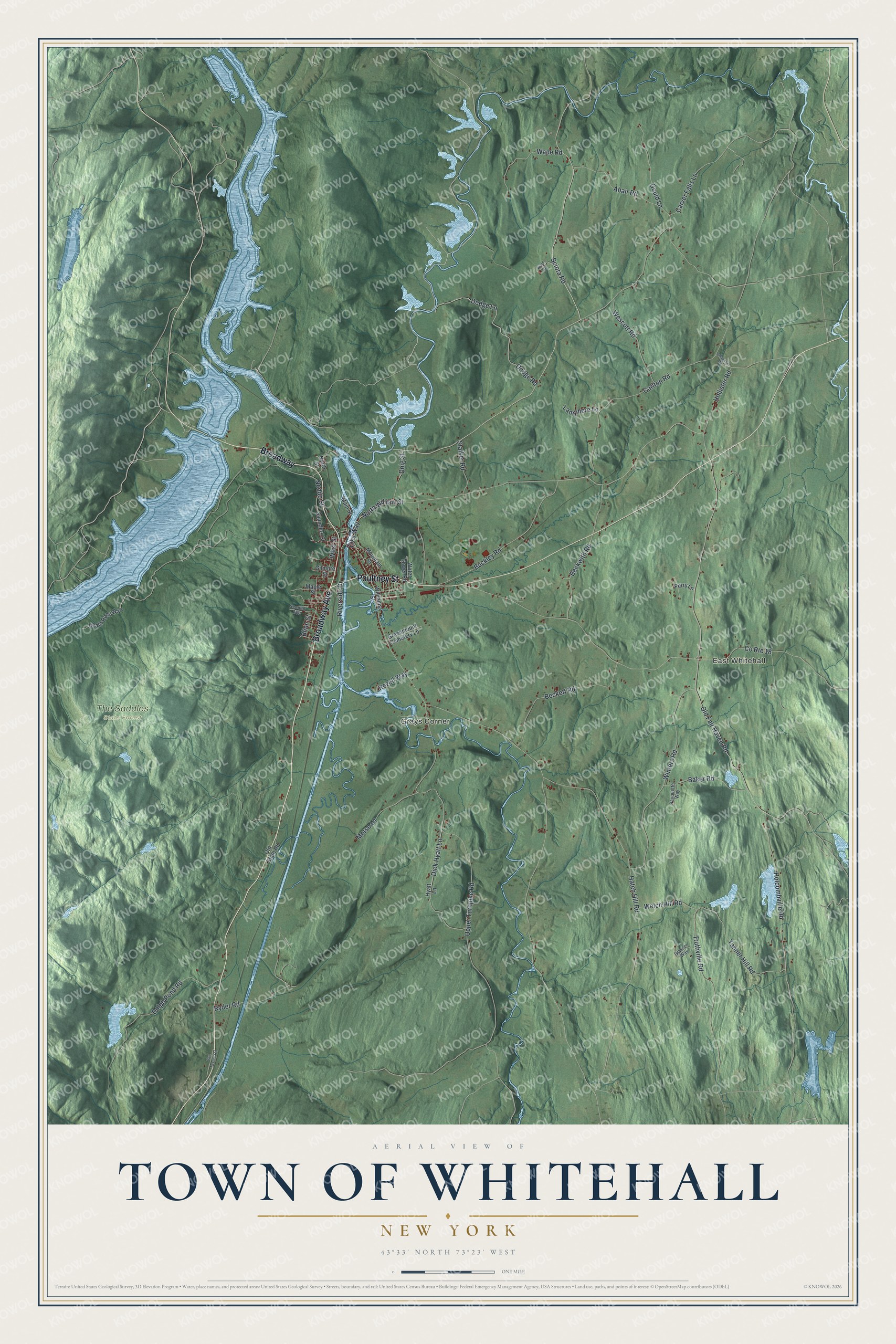 Watermarked full-map preview of Whitehall, New York