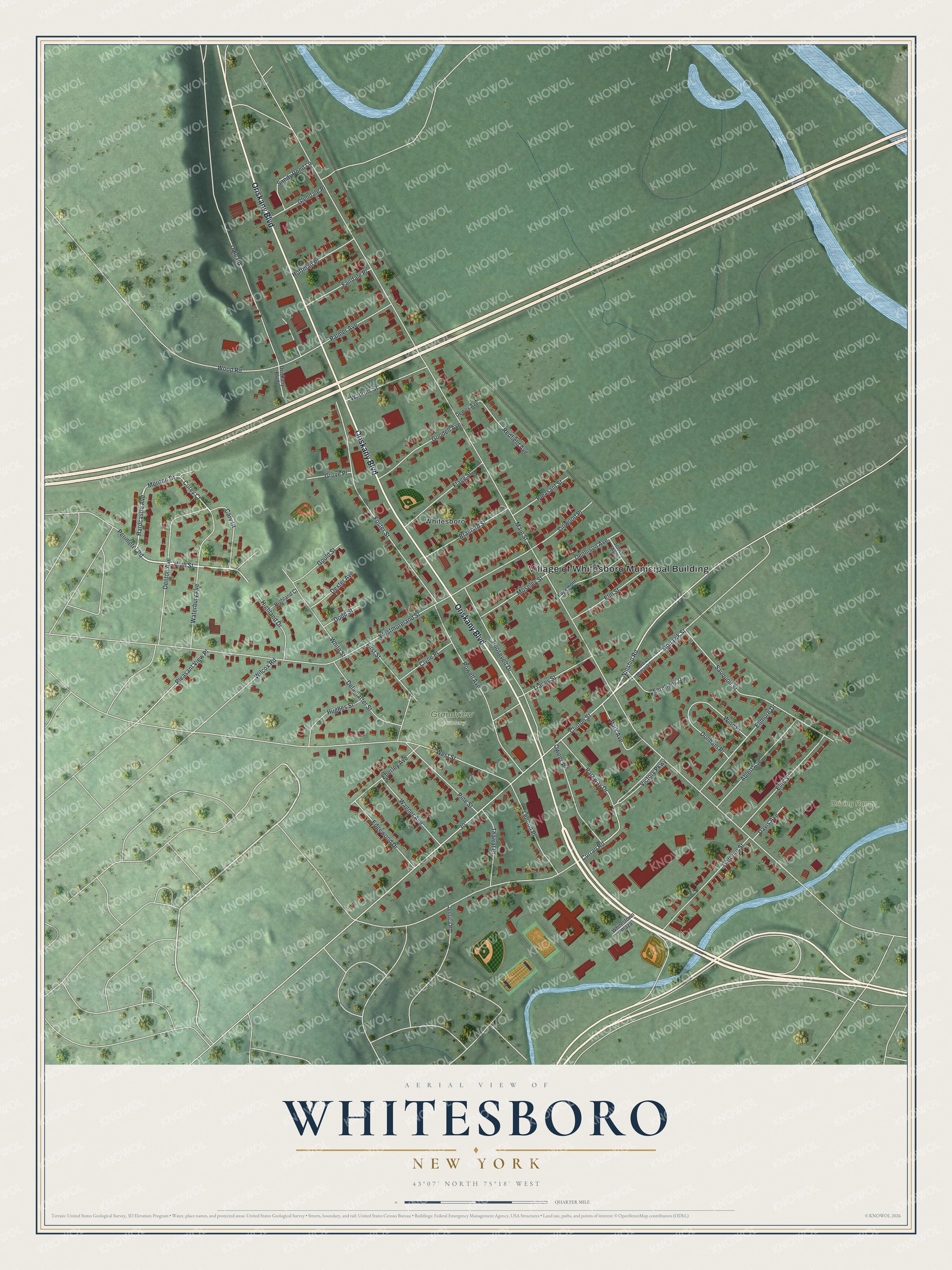 Watermarked full-map preview of Whitesboro, New York