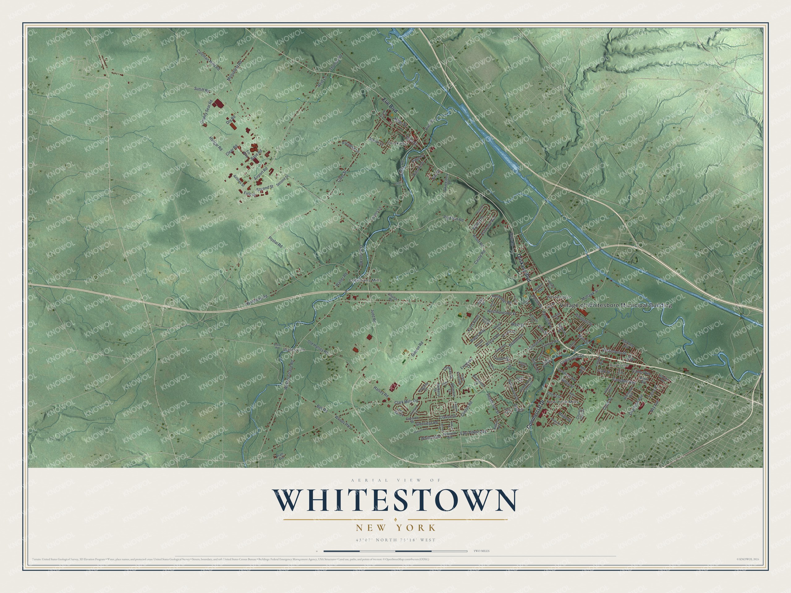 Watermarked full-map preview of Whitestown, New York