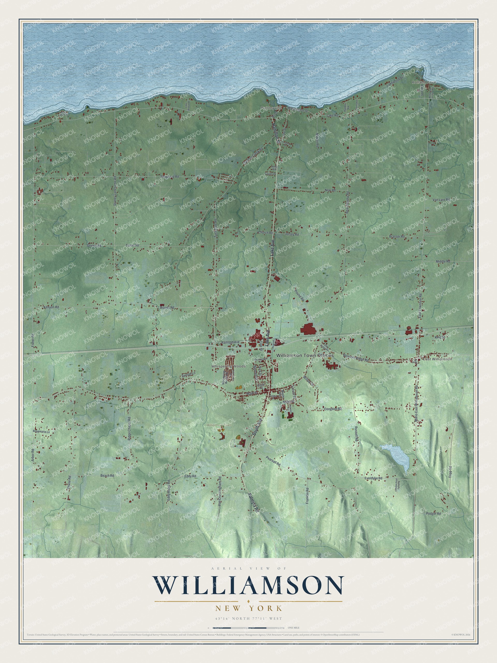 Watermarked full-map preview of Williamson, New York