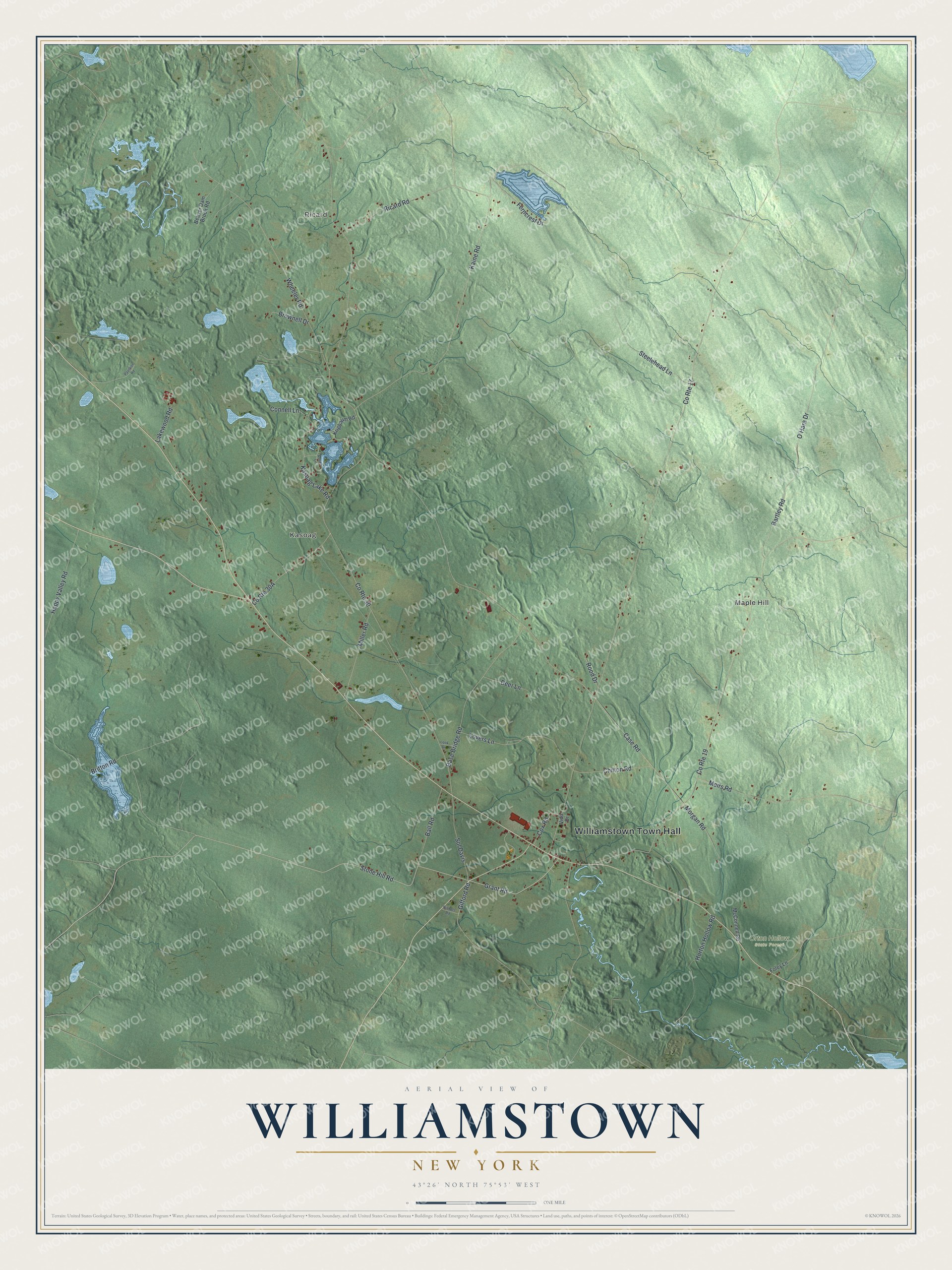 Watermarked full-map preview of Williamstown, New York