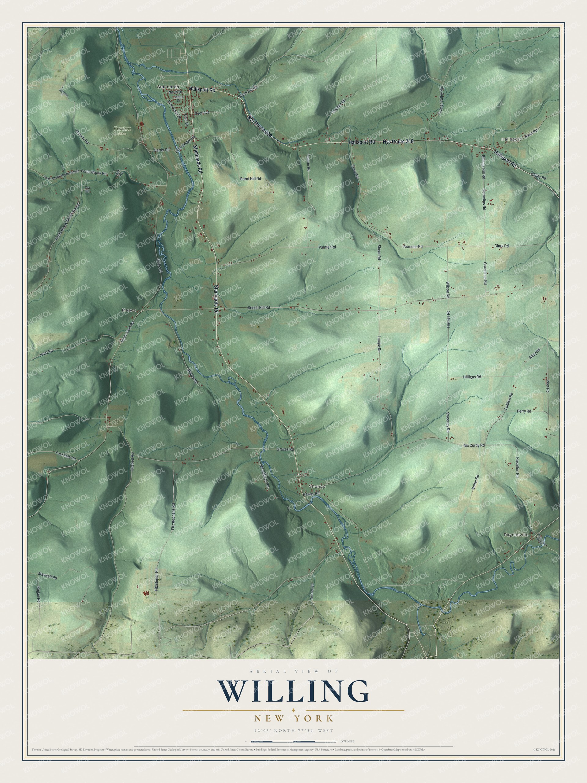 Watermarked full-map preview of Willing, New York