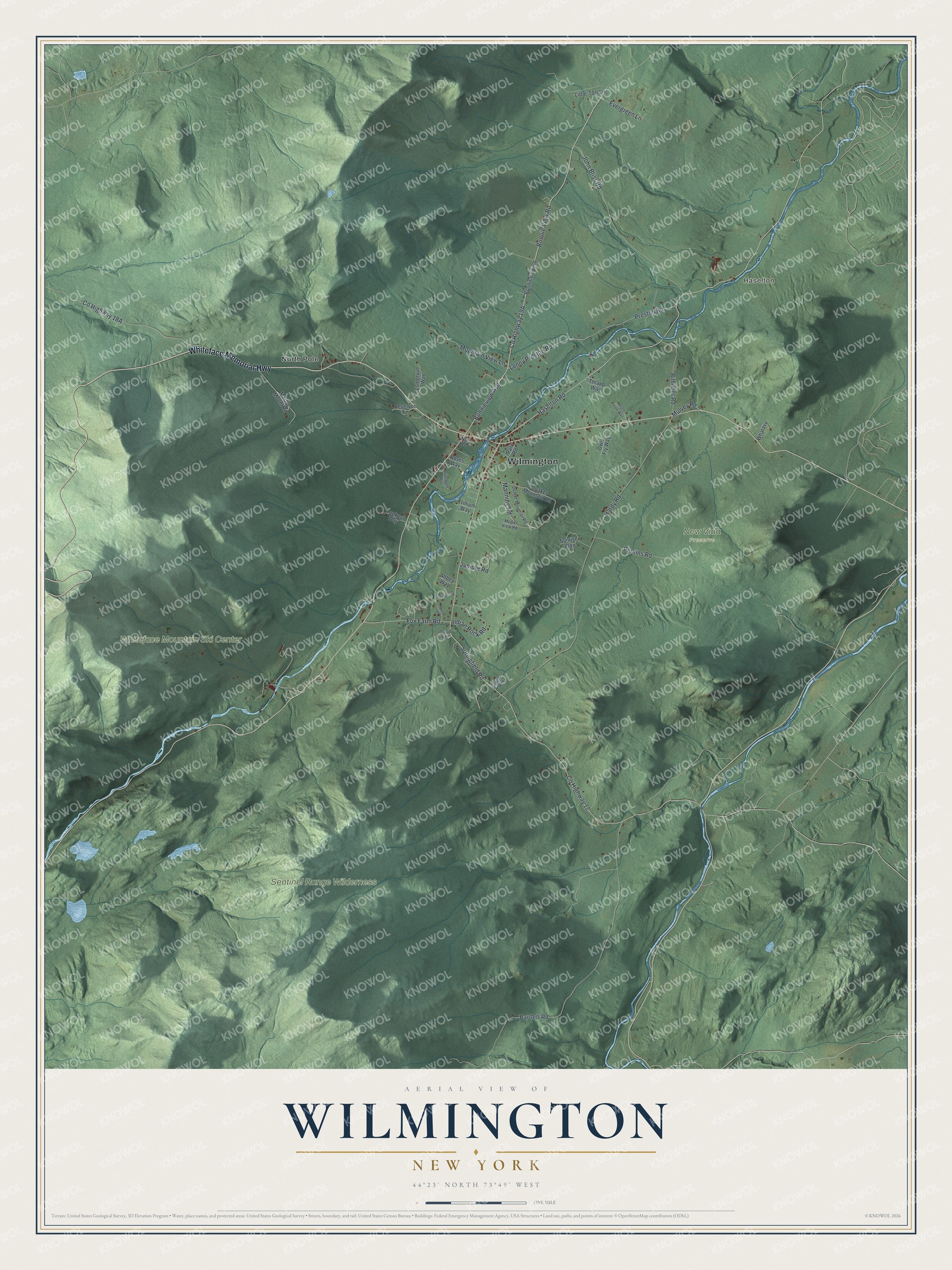 Watermarked full-map preview of Wilmington, New York