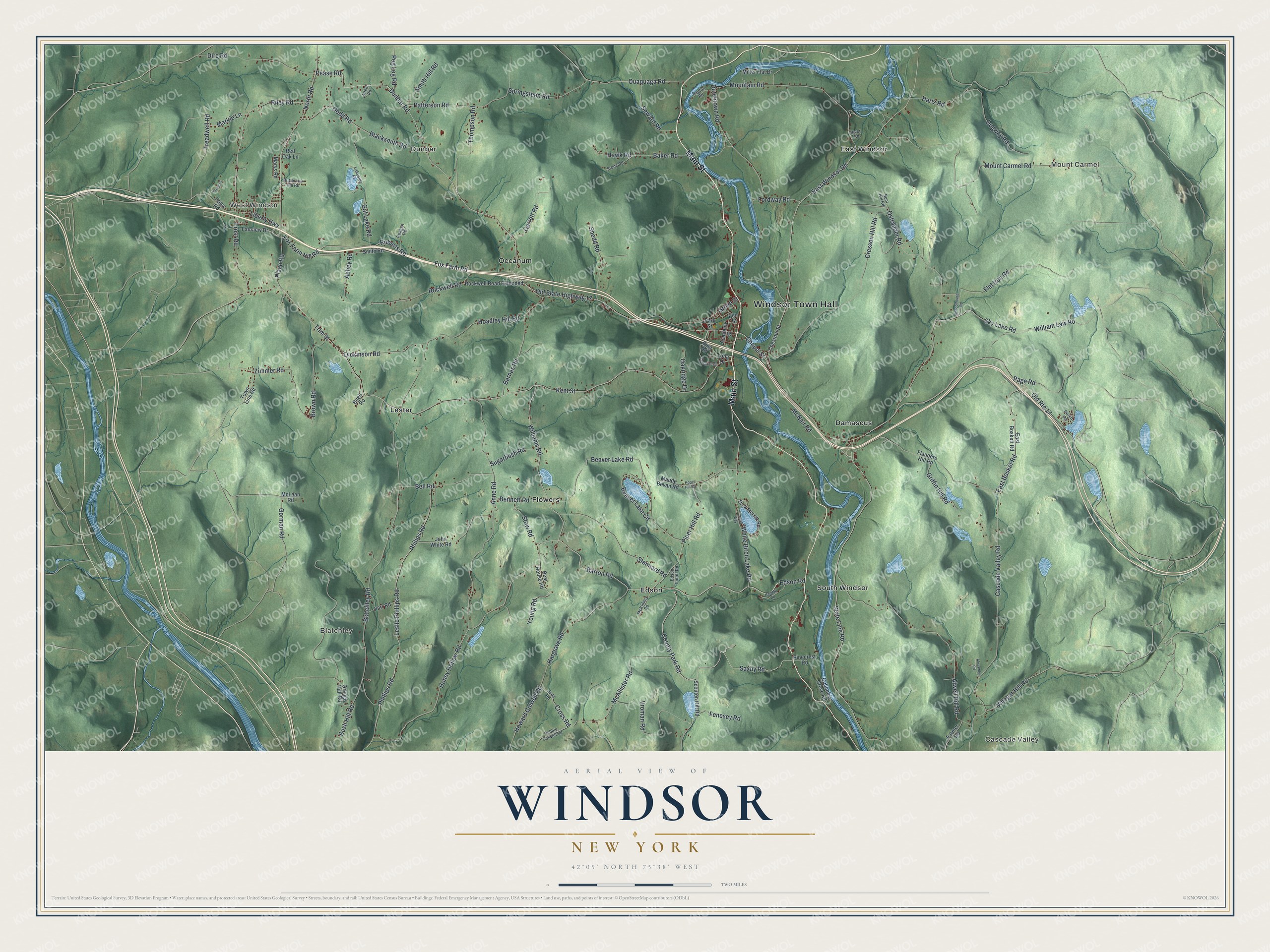 Watermarked full-map preview of Windsor, New York