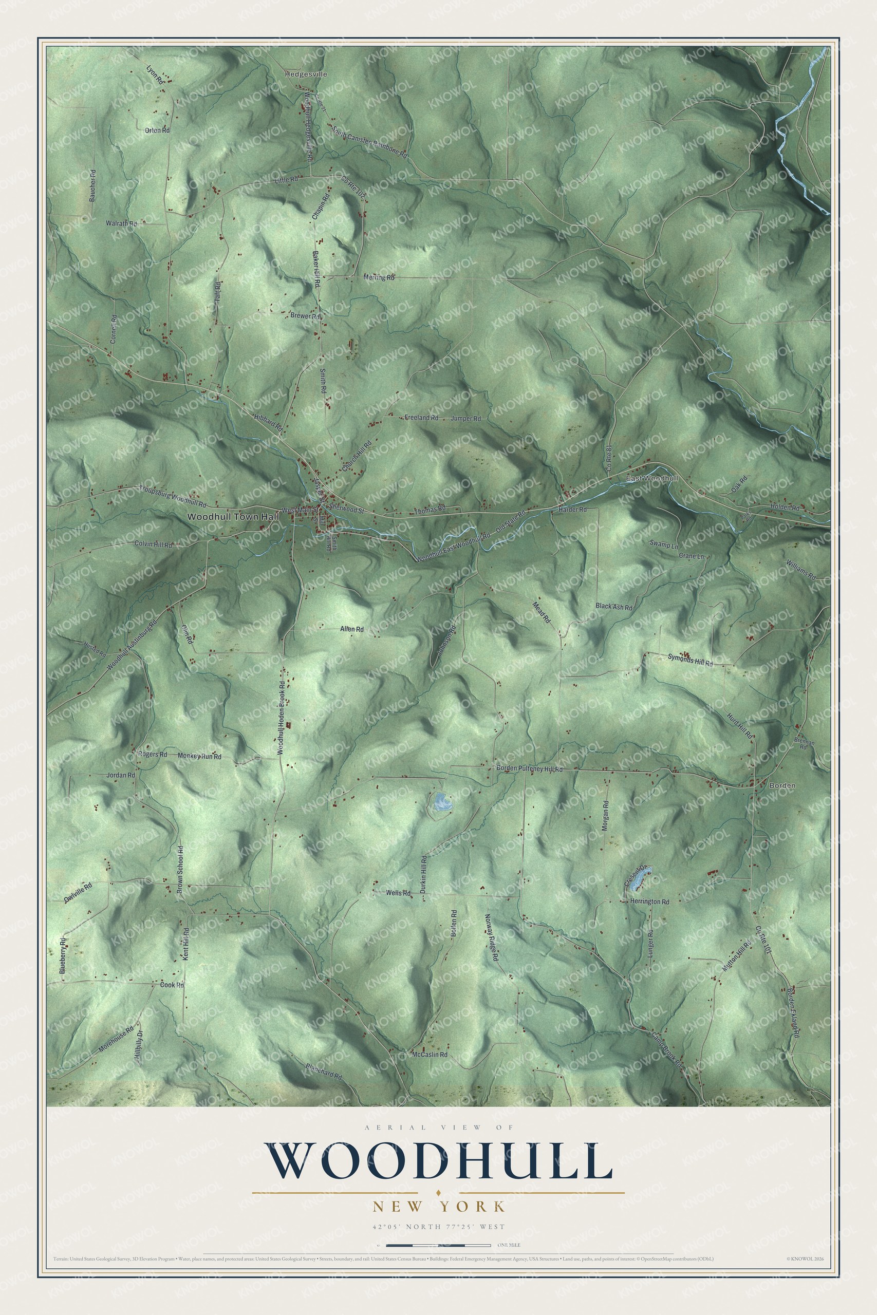 Watermarked full-map preview of Woodhull, New York