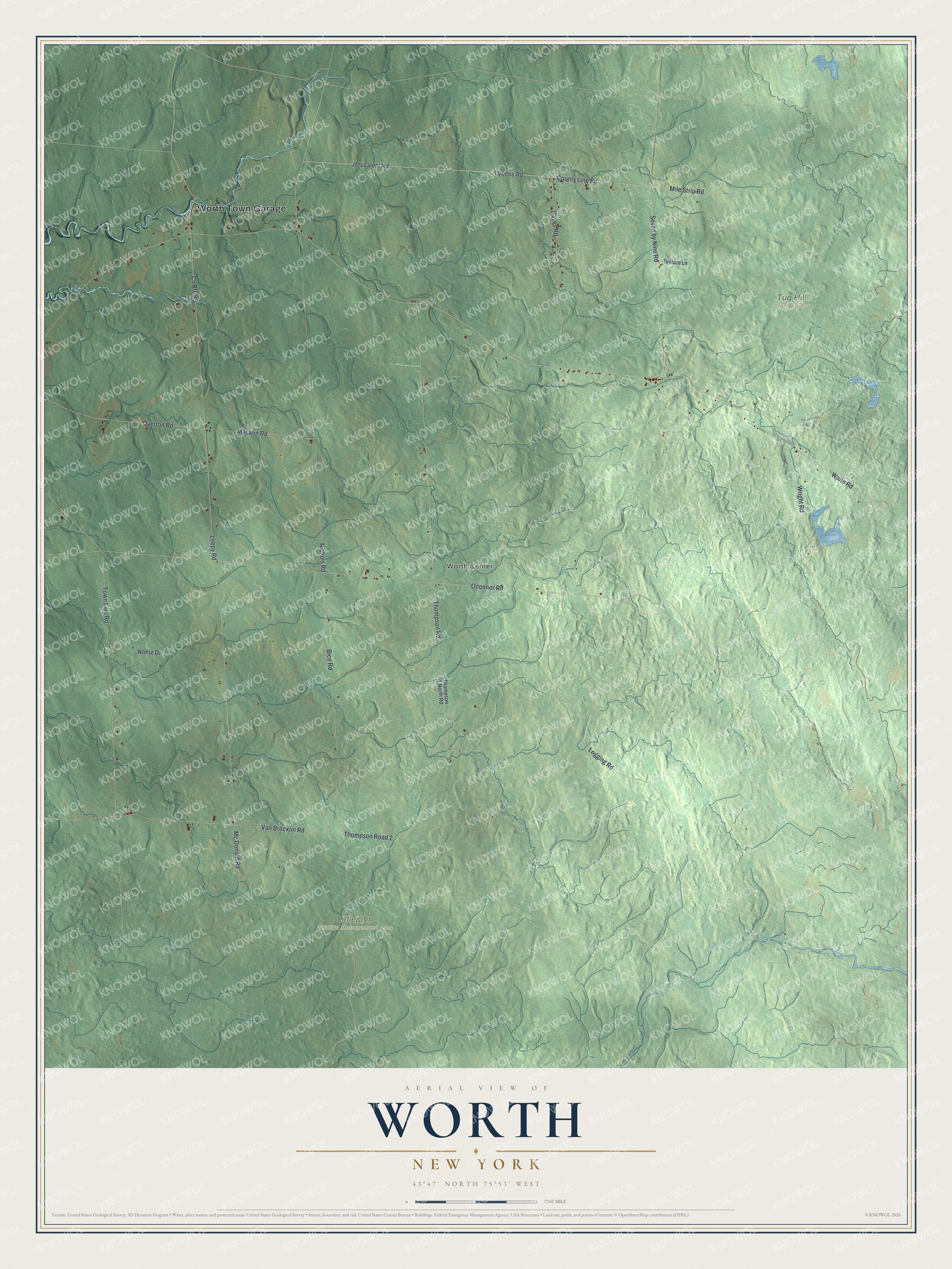 Watermarked full-map preview of Worth, New York