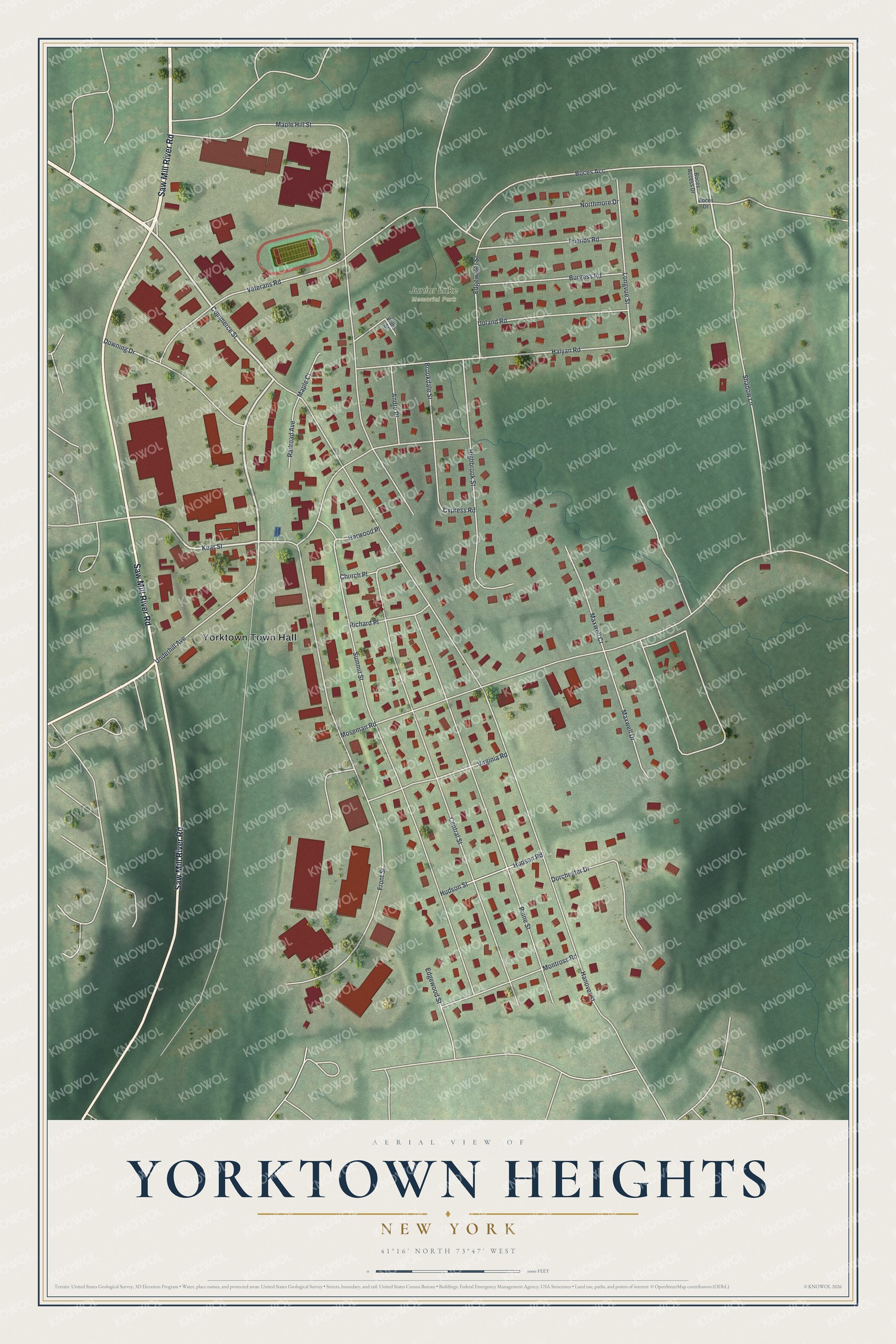 Watermarked full-map preview of Yorktown Heights, New York