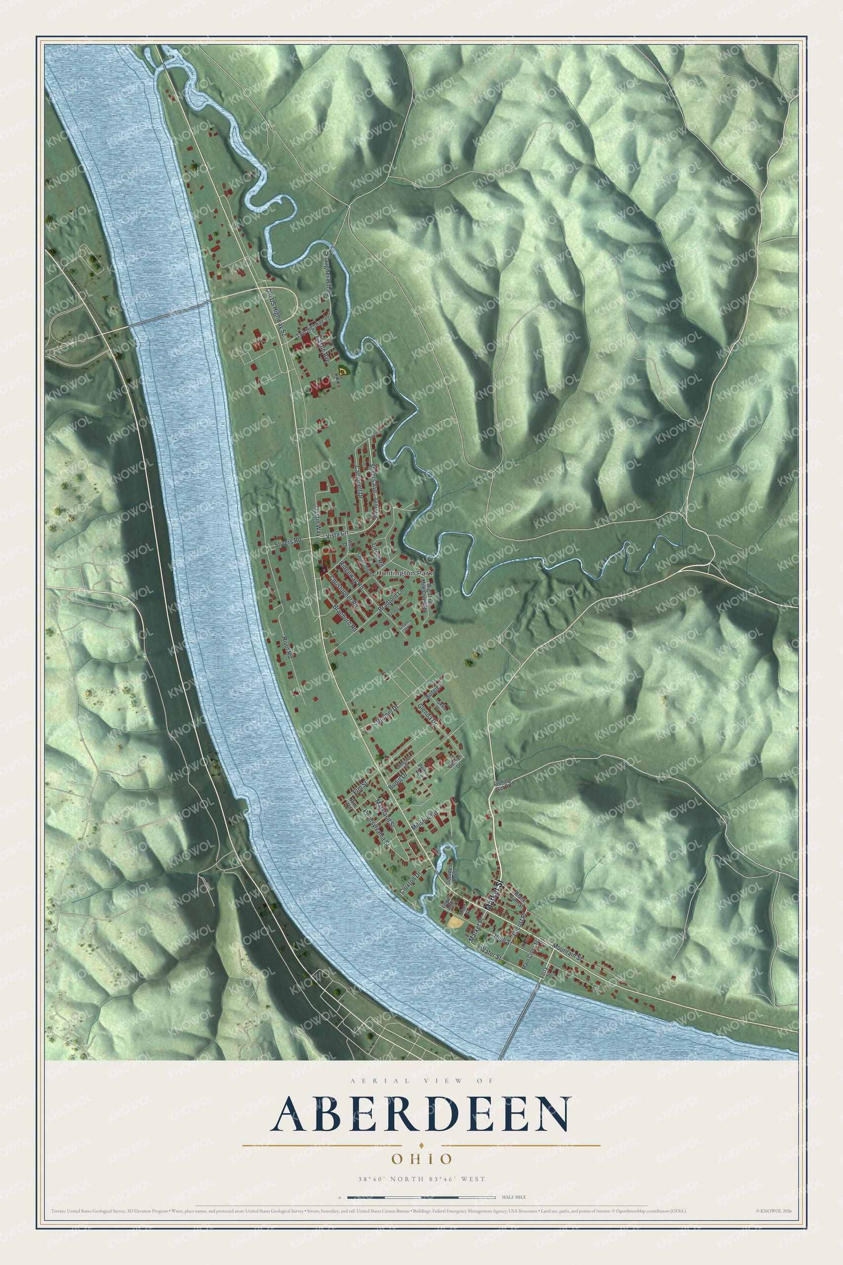 Watermarked full-map preview of Aberdeen, Ohio