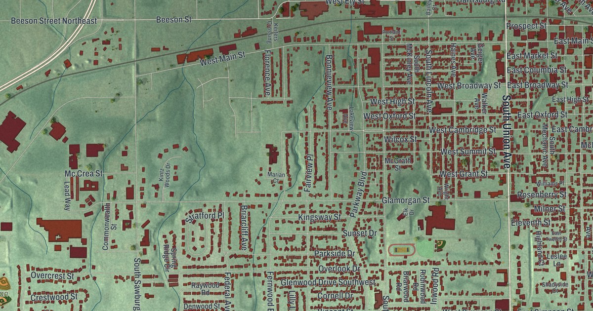 Map of Alliance, Ohio in 2026