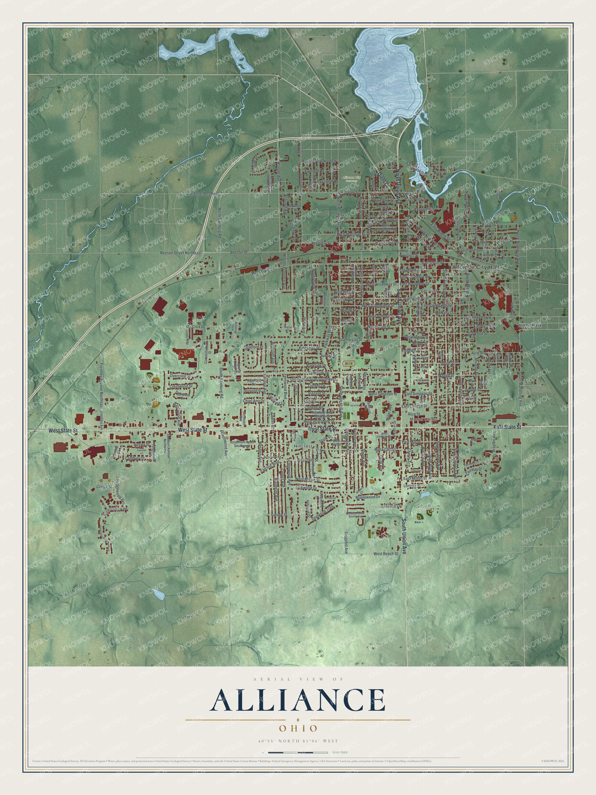 Watermarked full-map preview of Alliance, Ohio