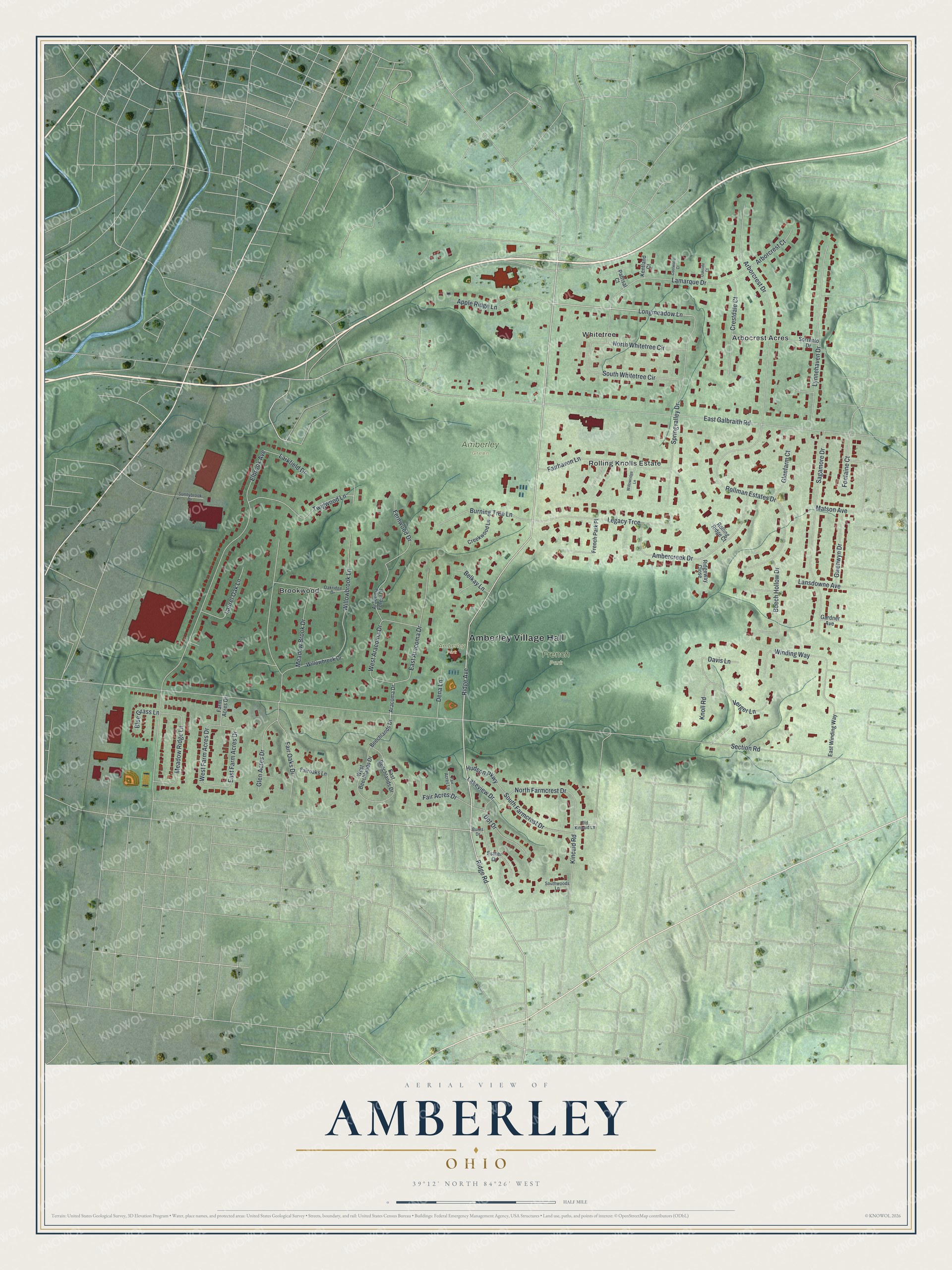 Watermarked full-map preview of Amberley, Ohio