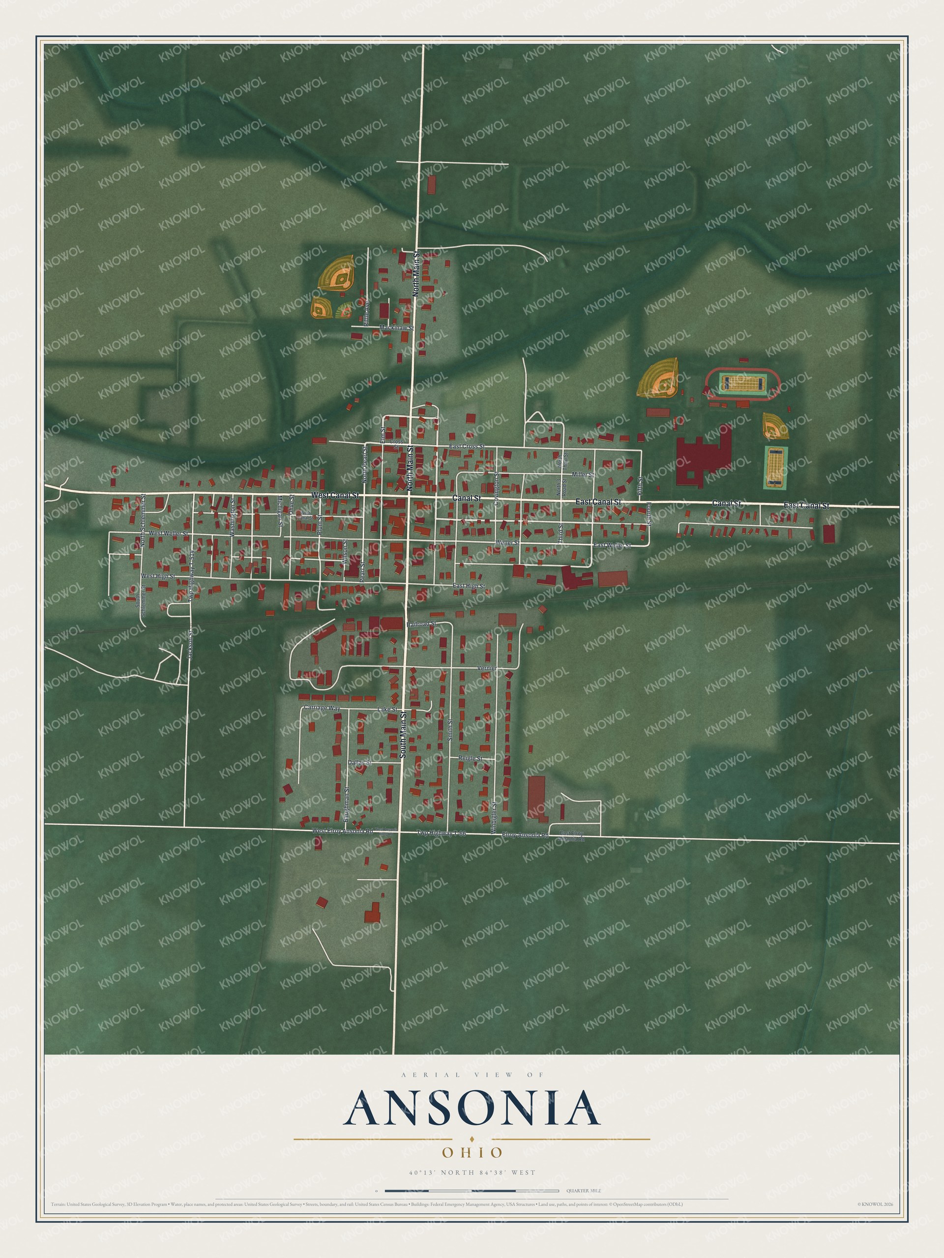 Watermarked full-map preview of Ansonia, Ohio