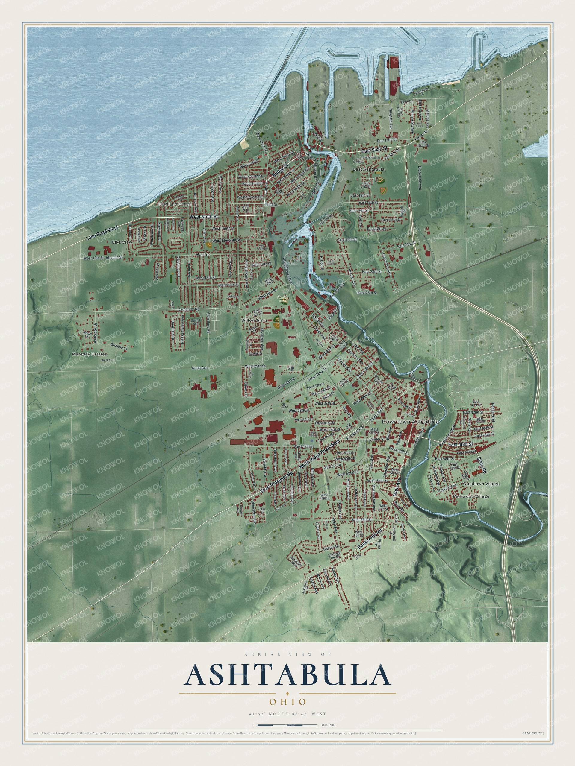 Watermarked full-map preview of Ashtabula, Ohio