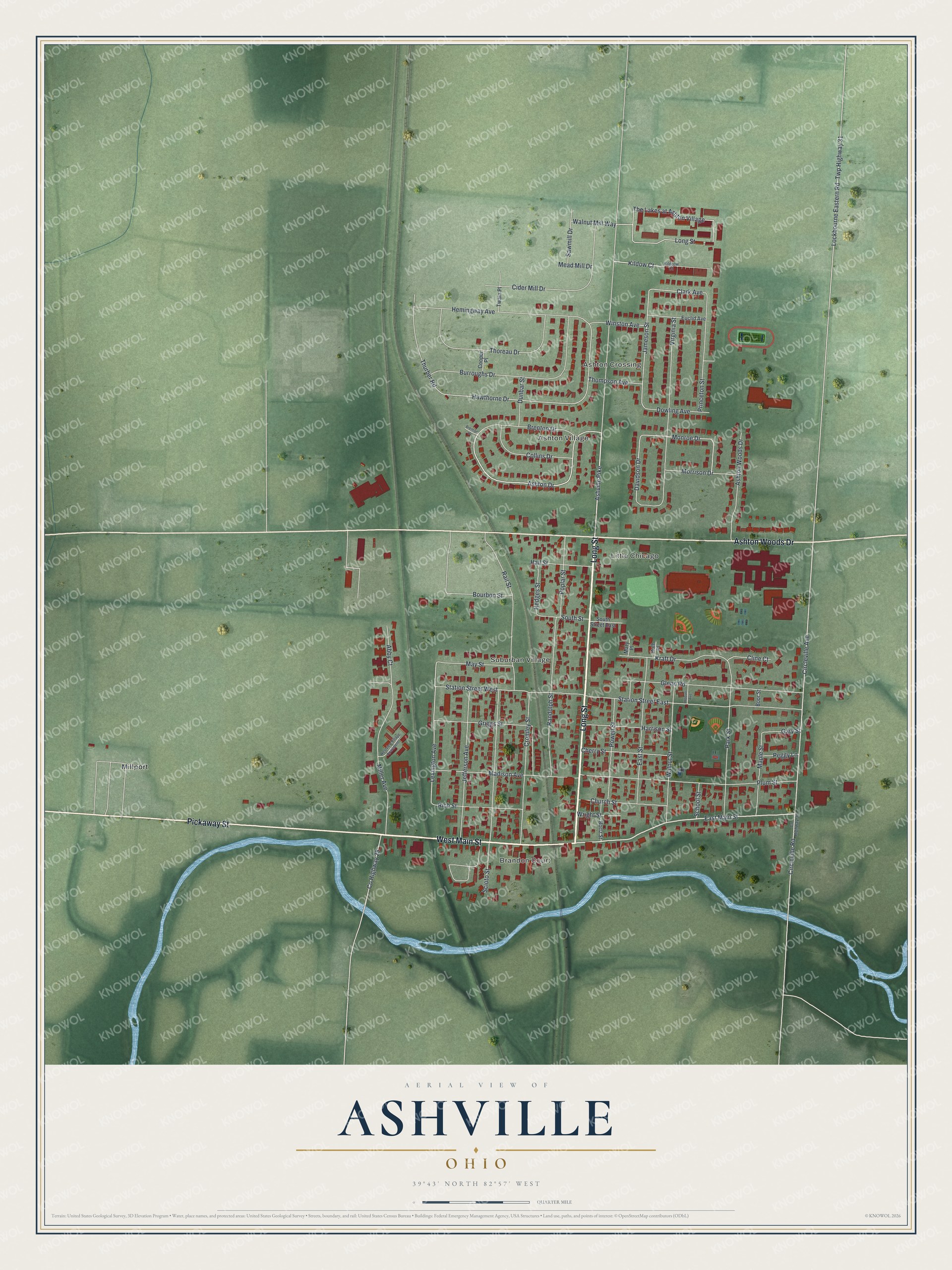Watermarked full-map preview of Ashville, Ohio