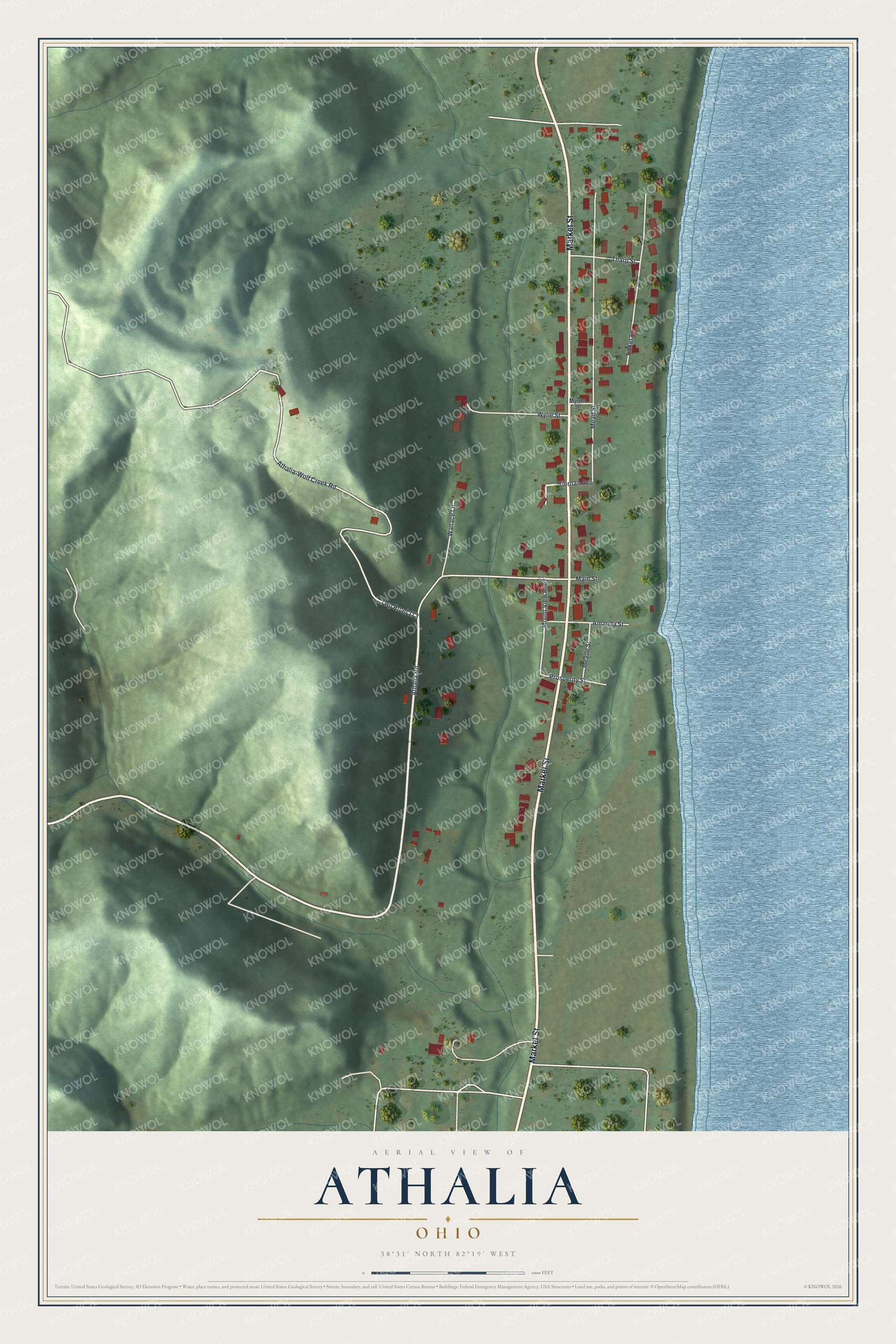 Watermarked full-map preview of Athalia, Ohio