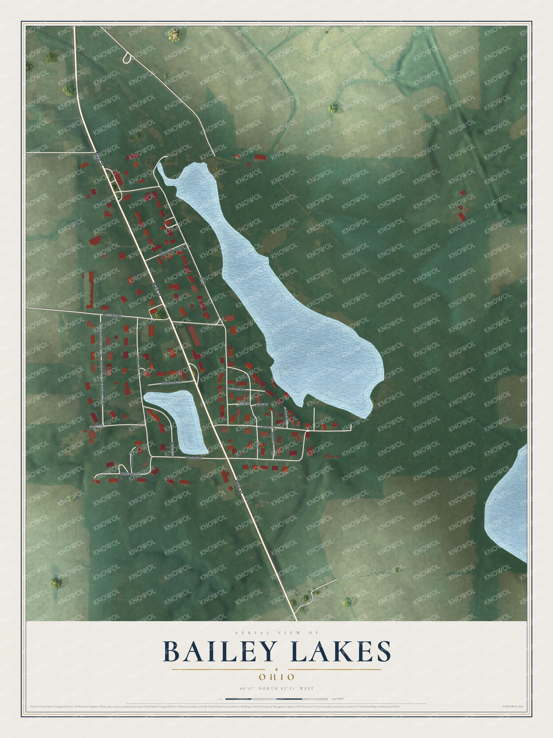 Watermarked full-map preview of Bailey Lakes, Ohio