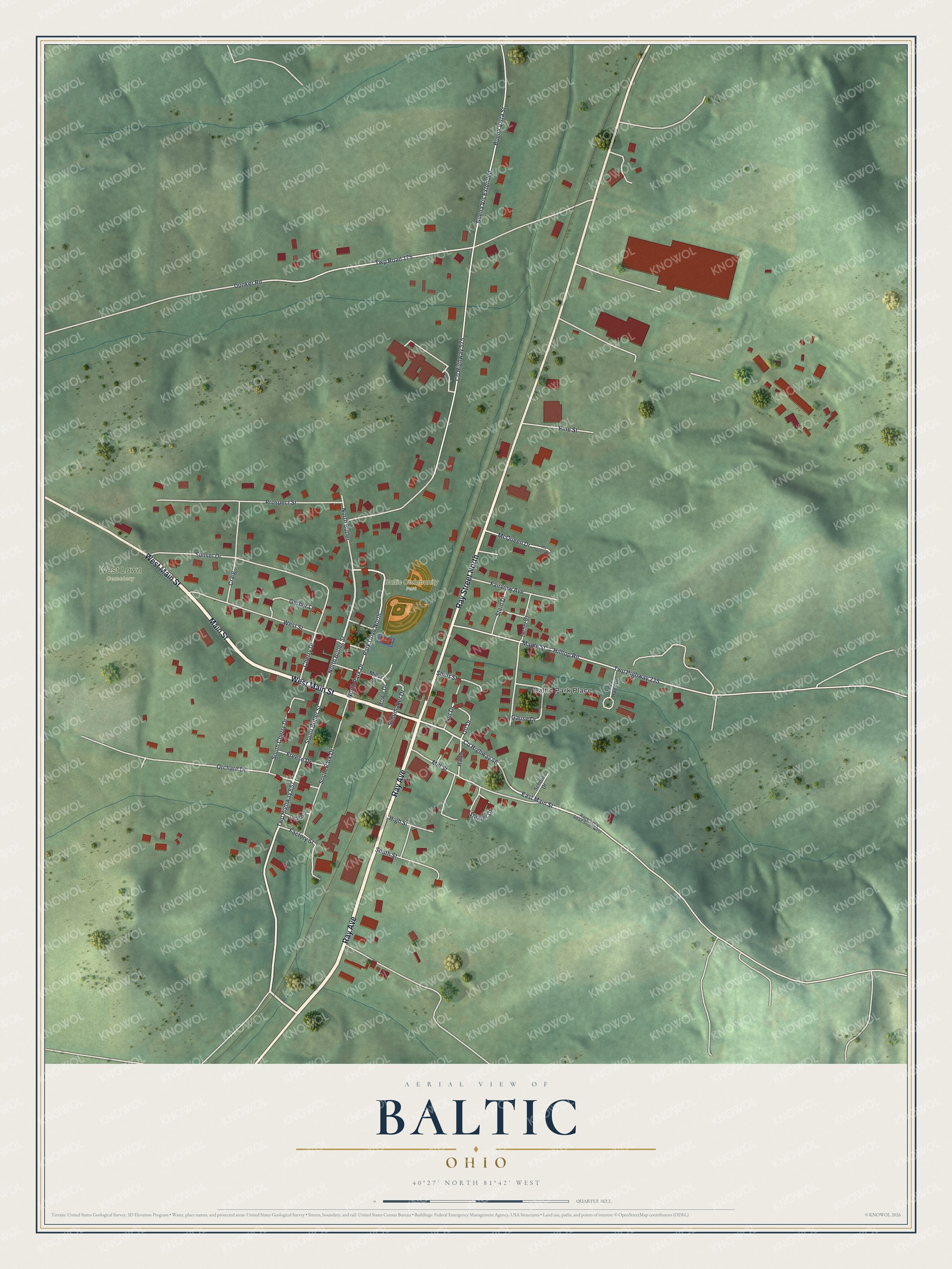 Watermarked full-map preview of Baltic, Ohio