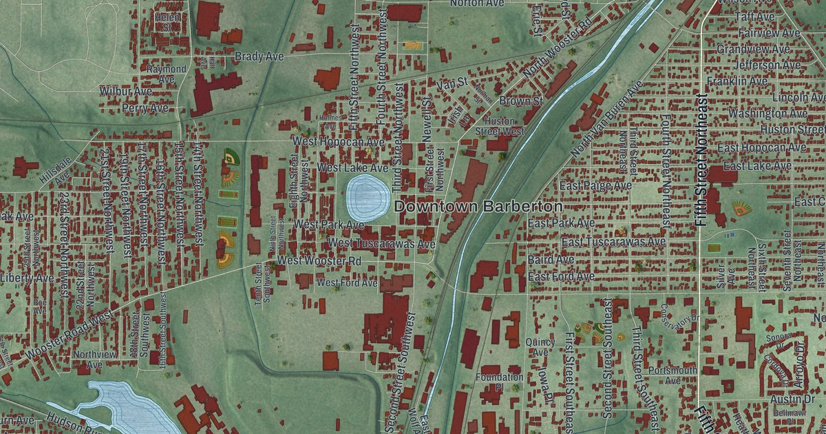 Map of Barberton, Ohio in 2026