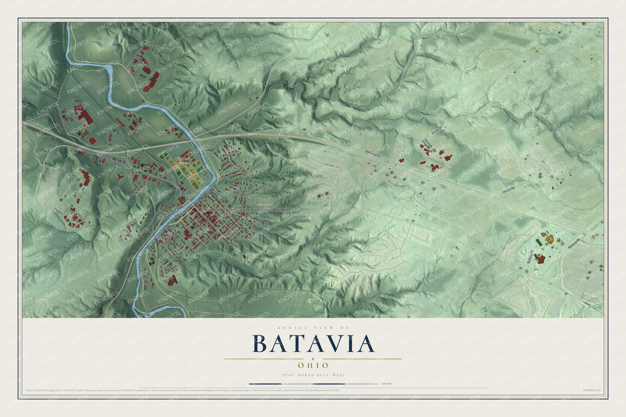 Watermarked full-map preview of Batavia, Ohio