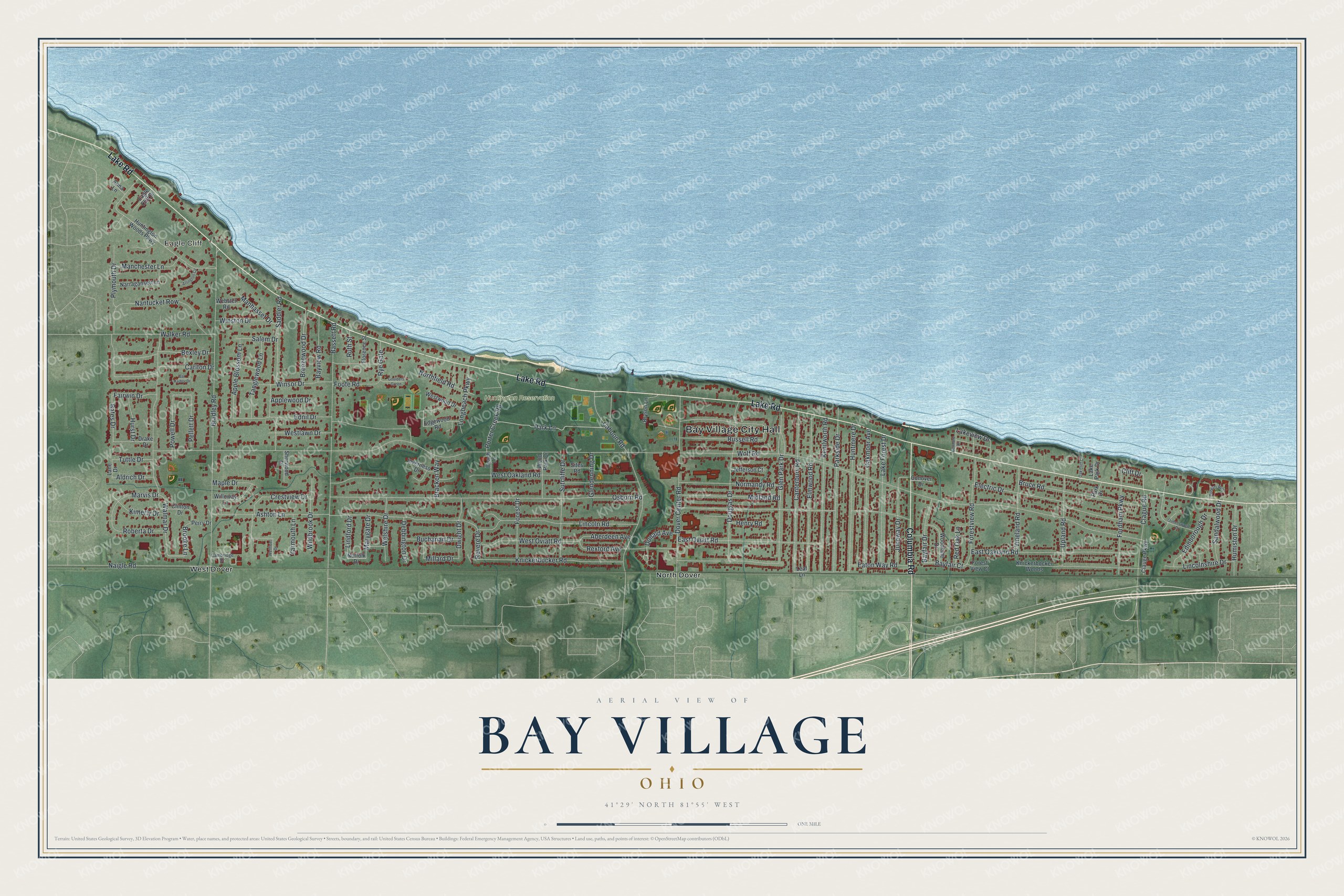 Watermarked full-map preview of Bay Village, Ohio