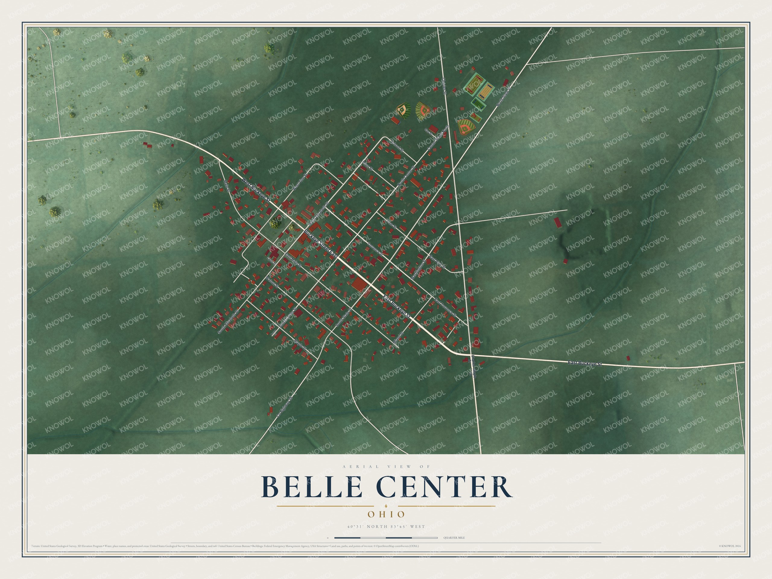 Watermarked full-map preview of Belle Center, Ohio