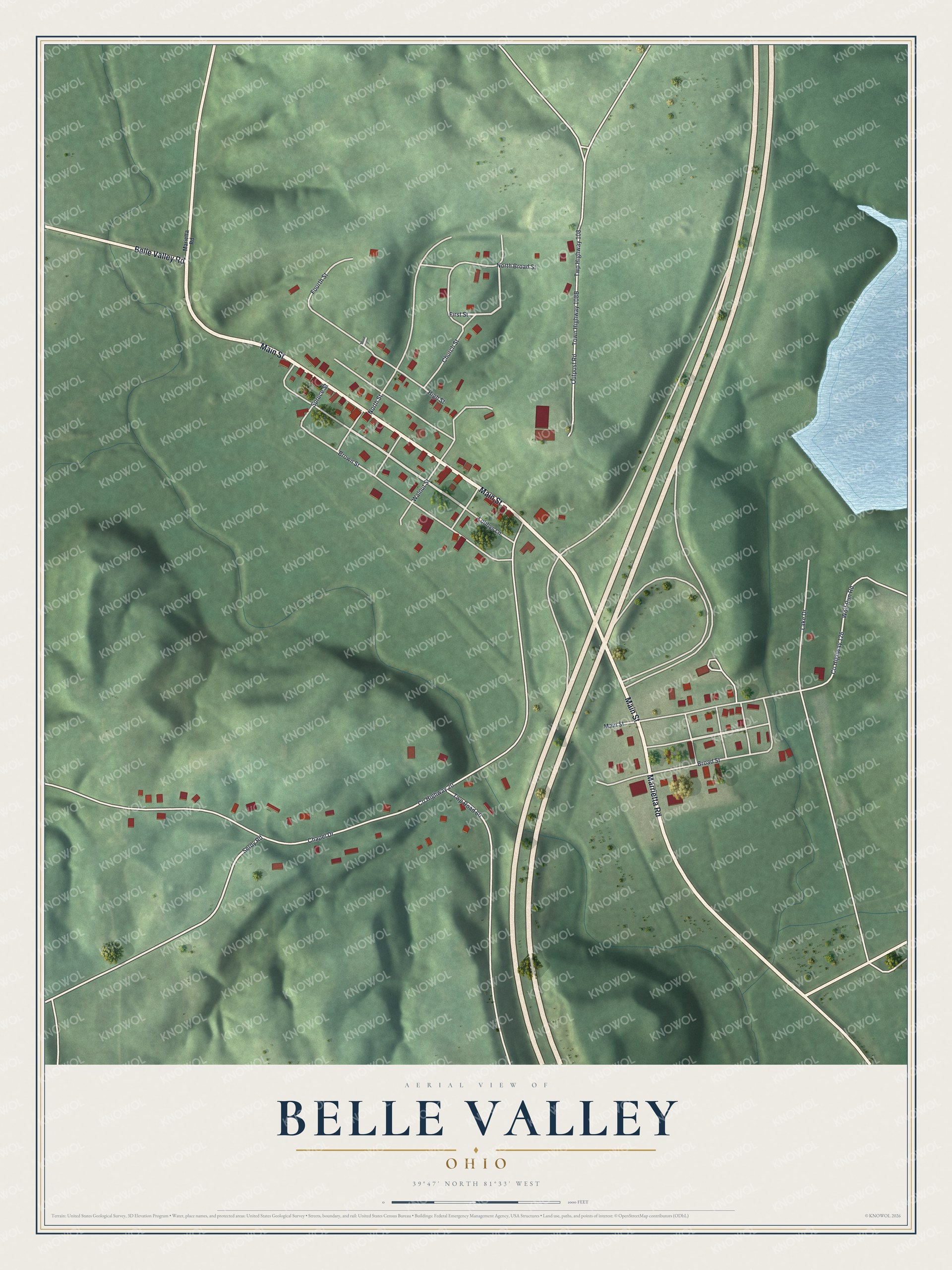 Watermarked full-map preview of Belle Valley, Ohio