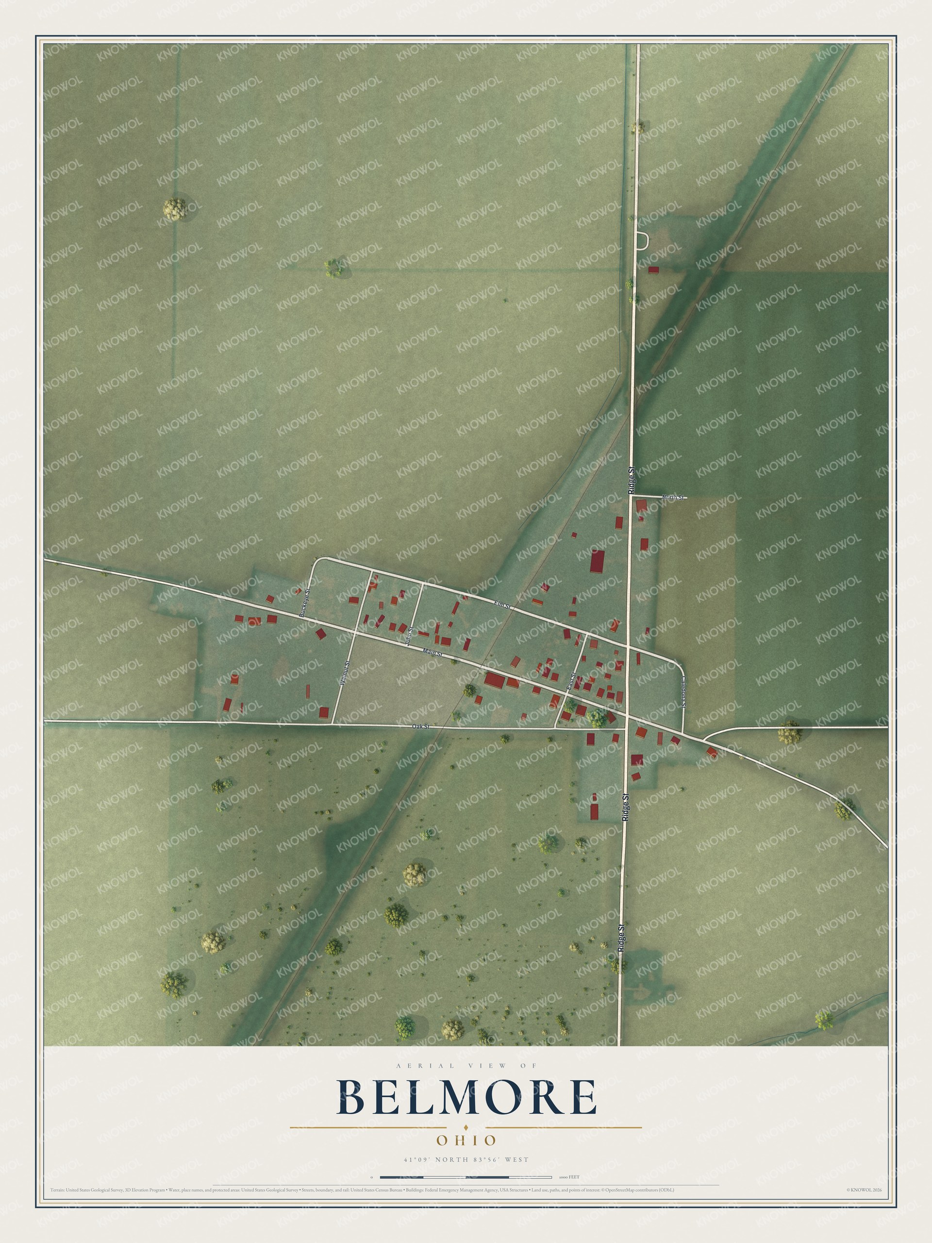 Watermarked full-map preview of Belmore, Ohio