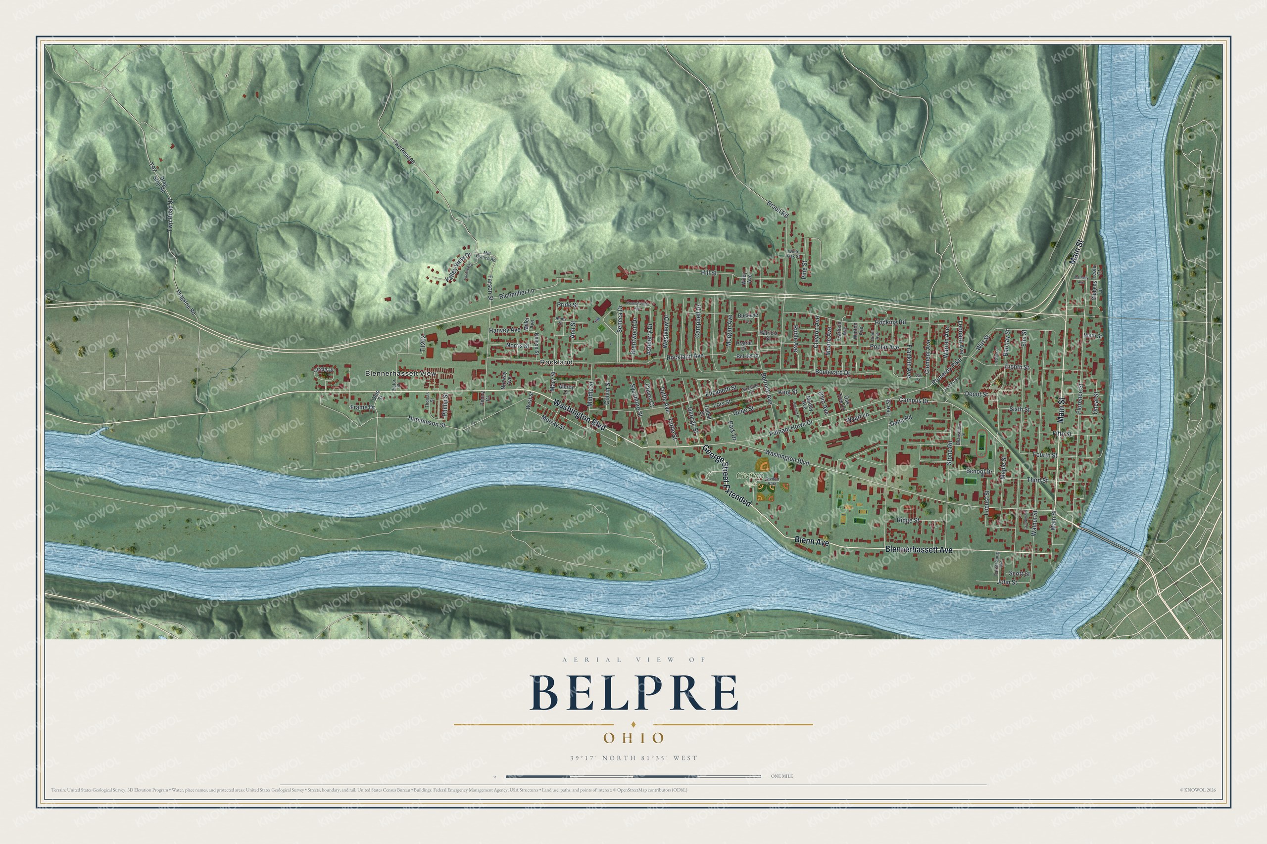 Watermarked full-map preview of Belpre, Ohio