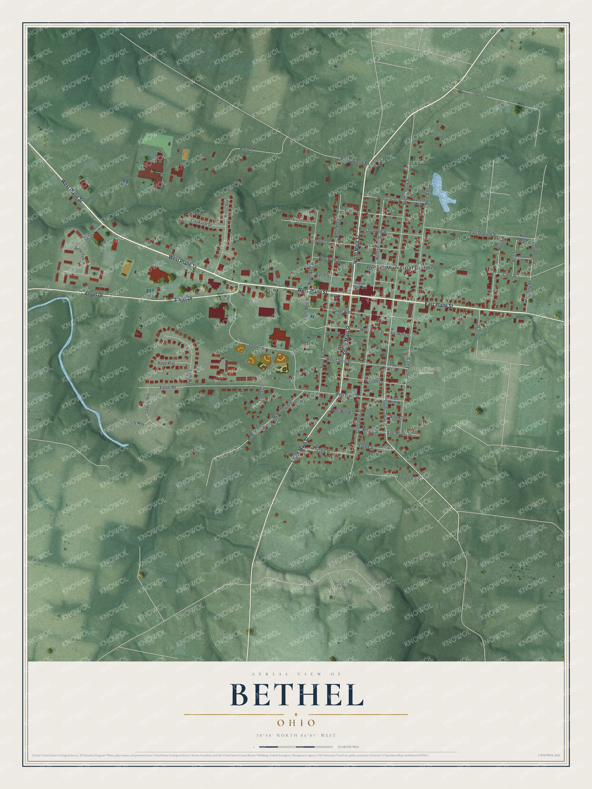 Watermarked full-map preview of Bethel, Ohio