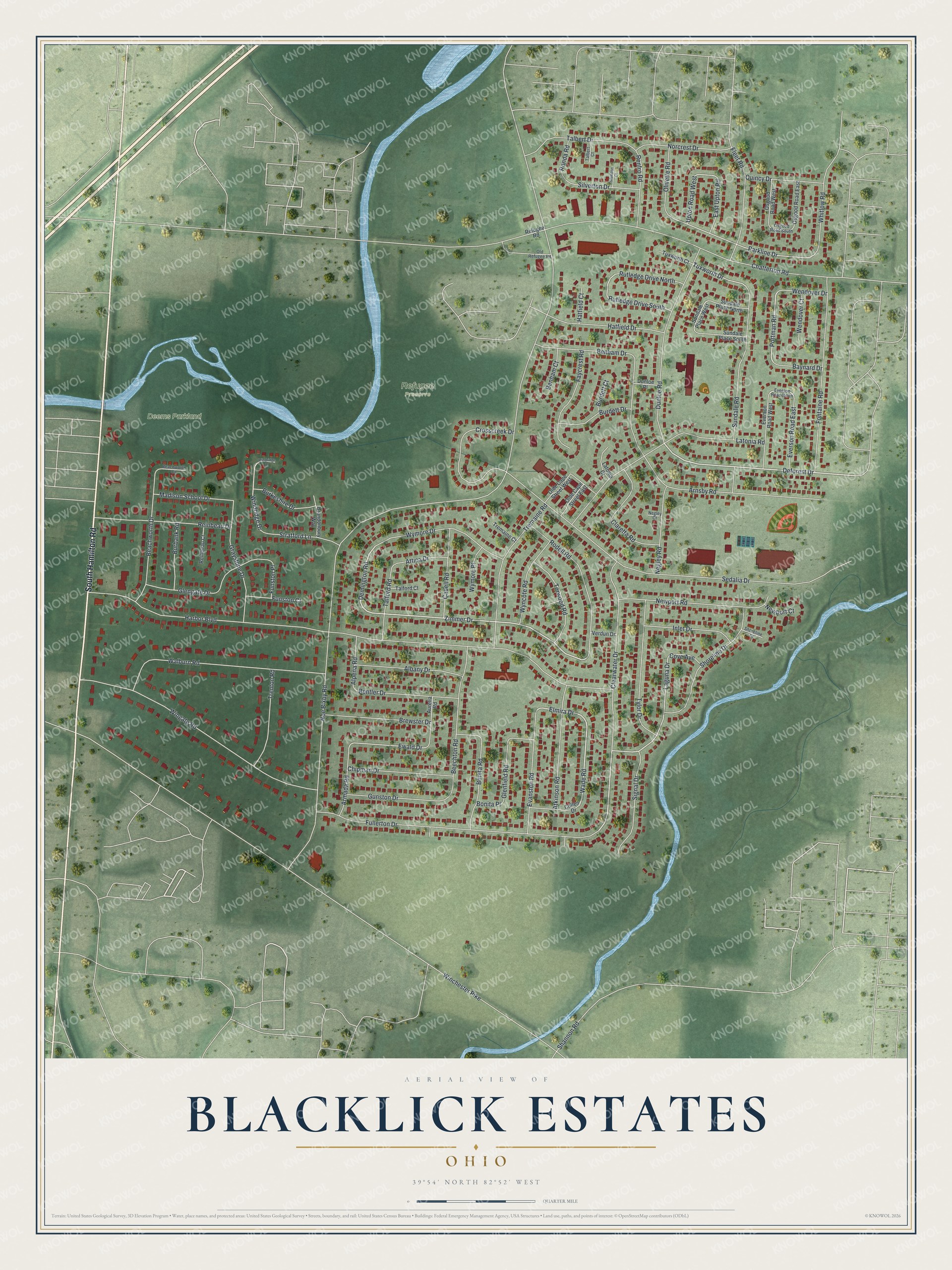 Watermarked full-map preview of Blacklick Estates, Ohio