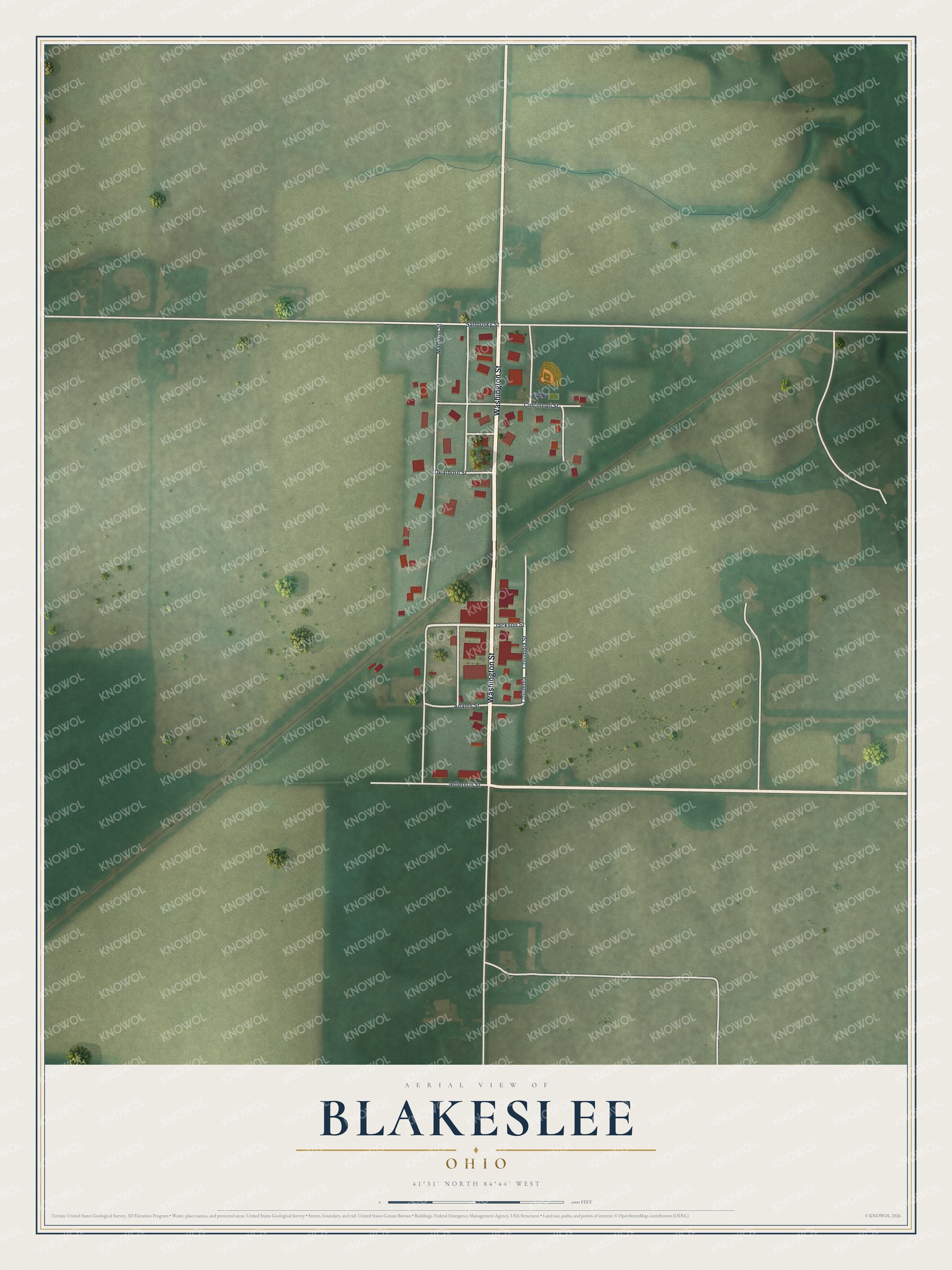 Watermarked full-map preview of Blakeslee, Ohio