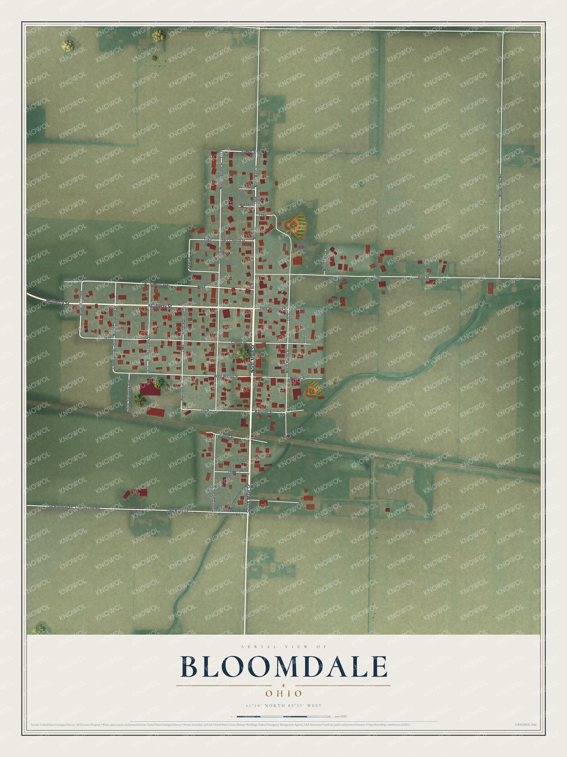 Watermarked full-map preview of Bloomdale, Ohio