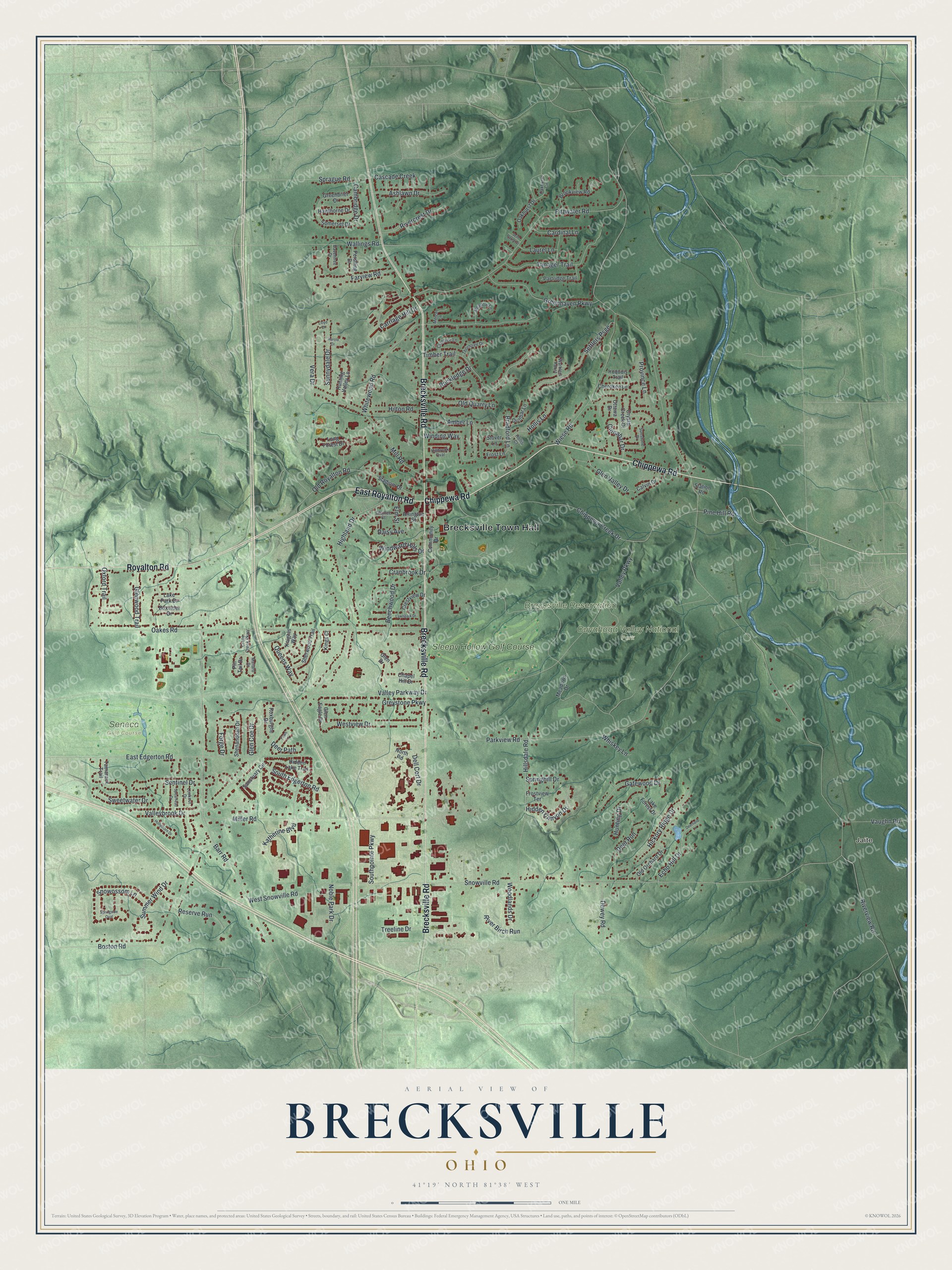 Watermarked full-map preview of Brecksville, Ohio