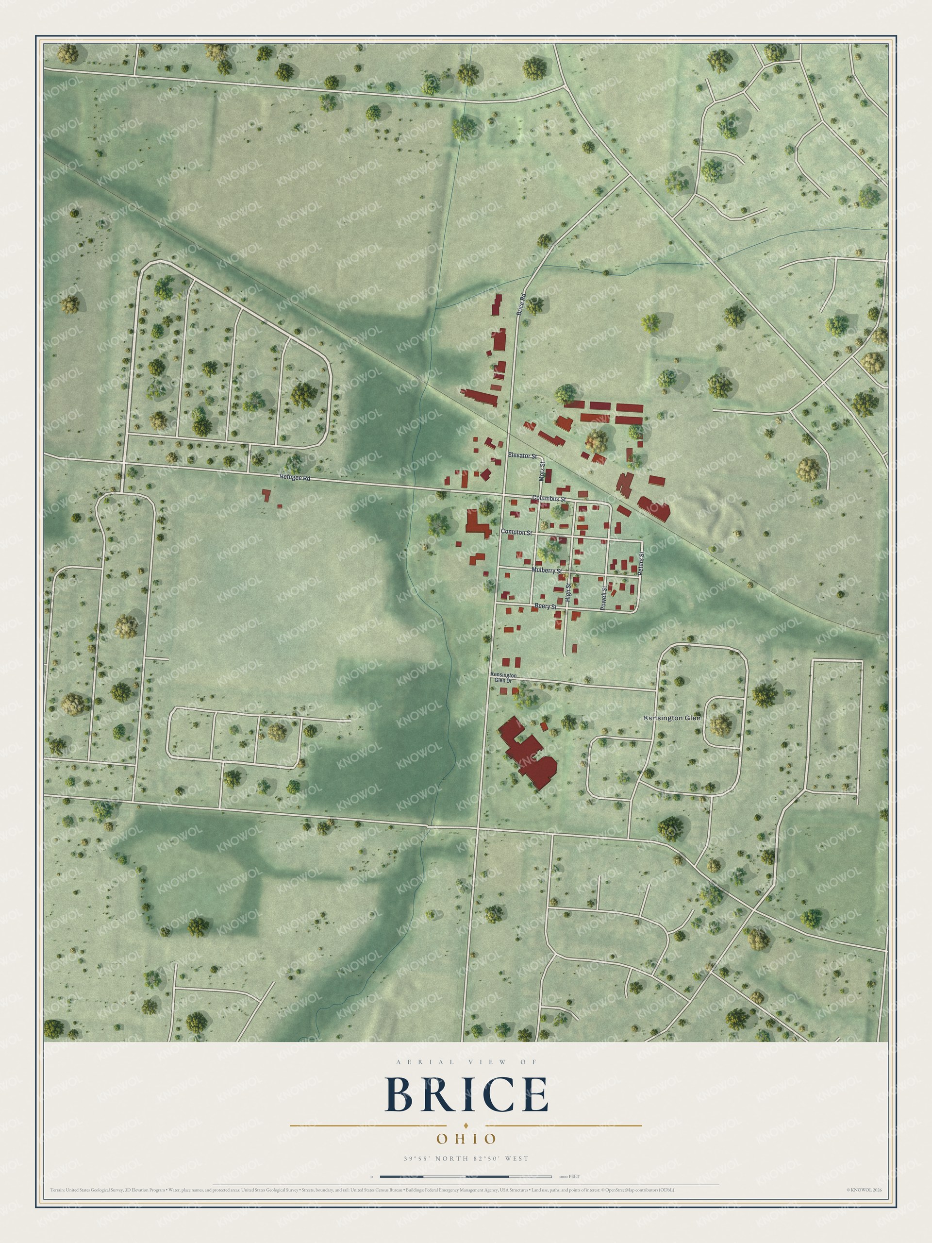 Watermarked full-map preview of Brice, Ohio