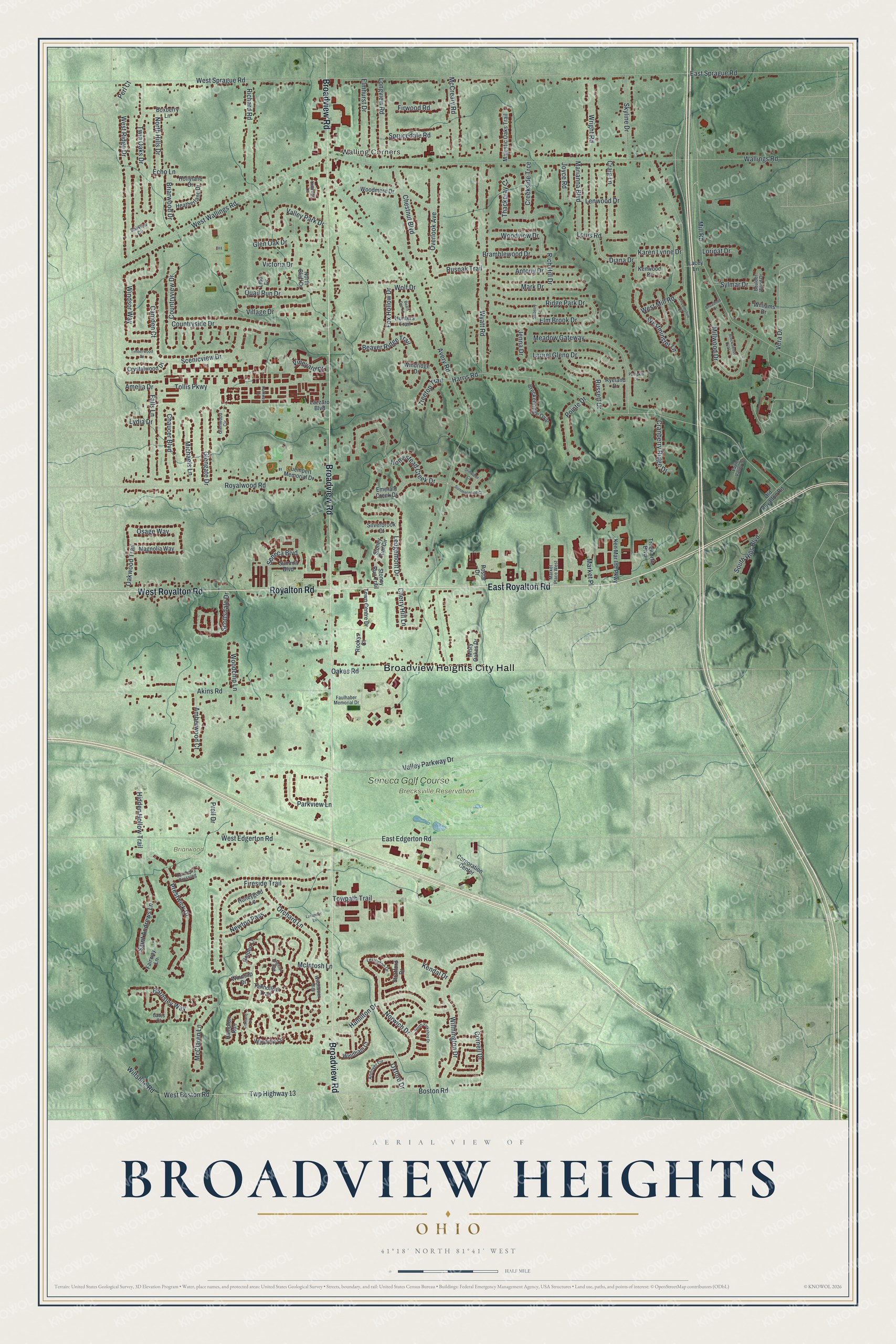 Watermarked full-map preview of Broadview Heights, Ohio