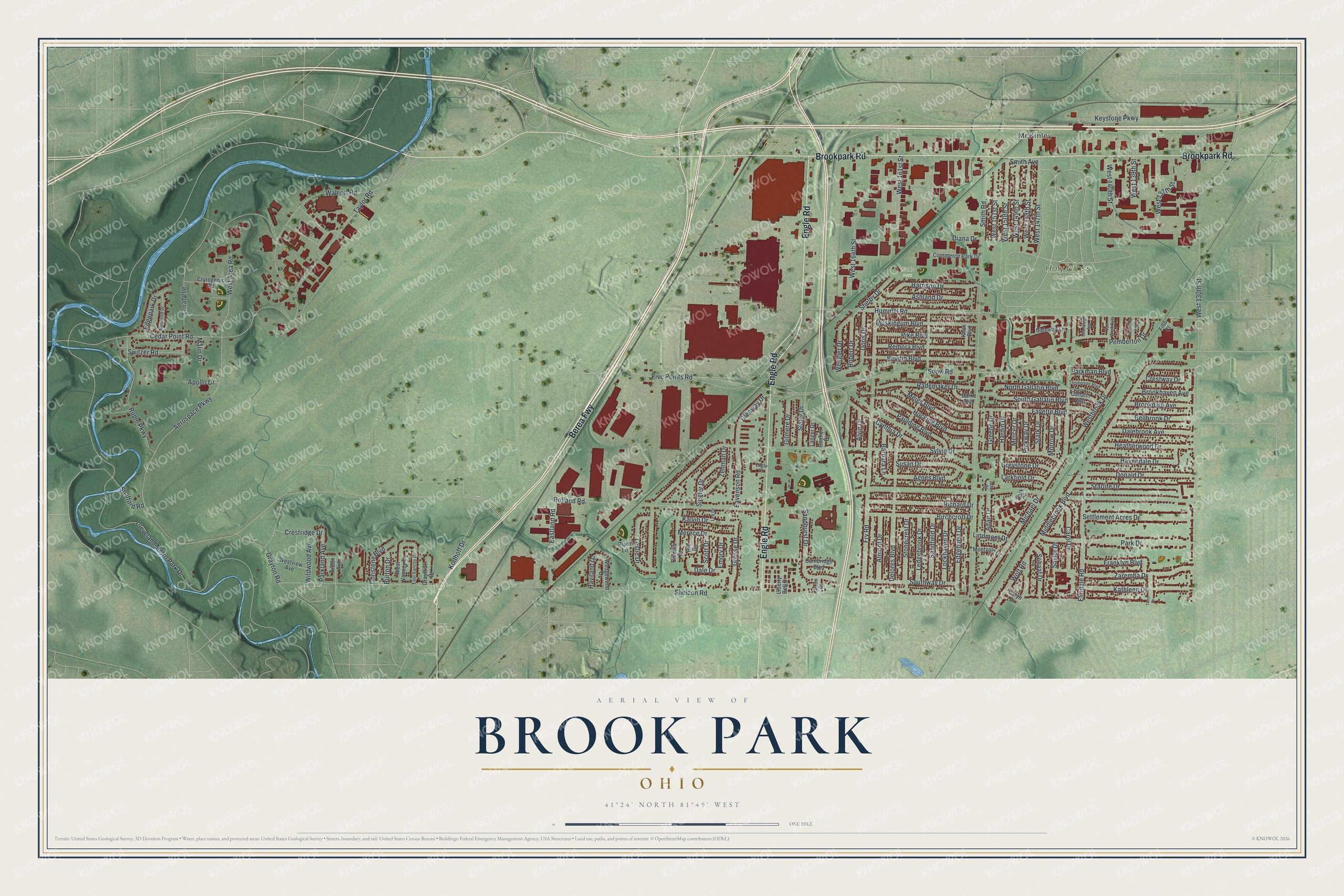 Watermarked full-map preview of Brook Park, Ohio