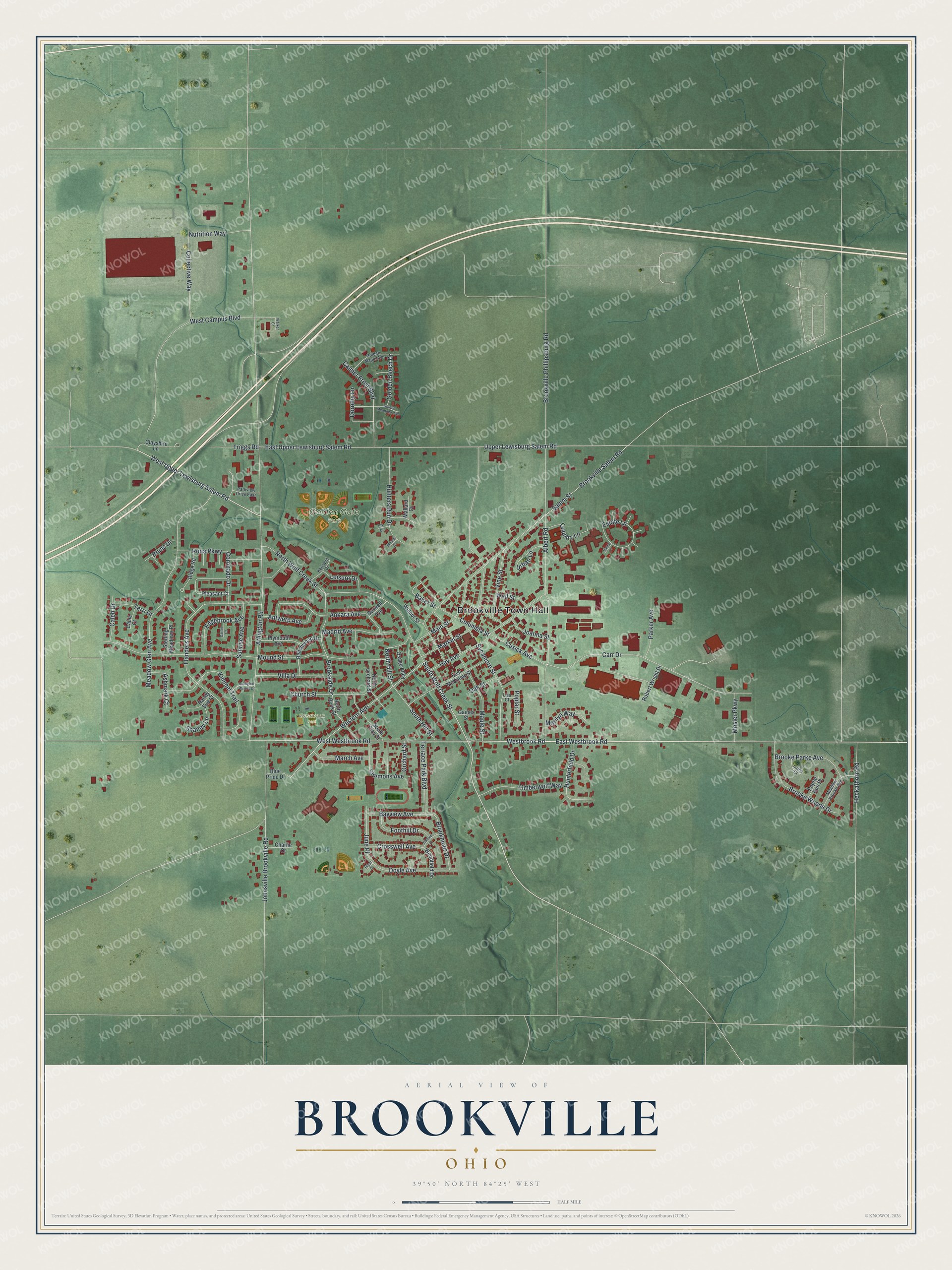 Watermarked full-map preview of Brookville, Ohio