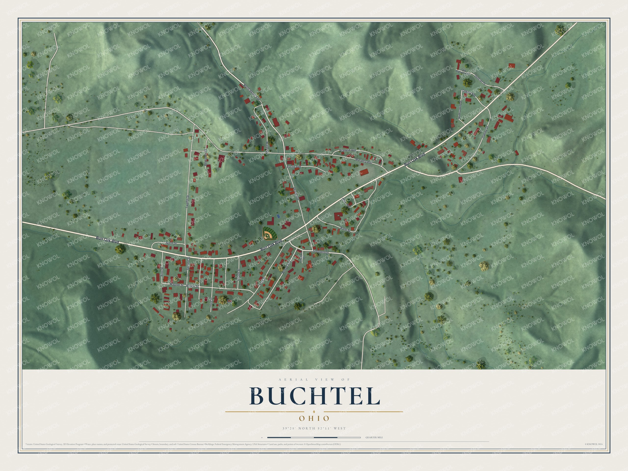 Watermarked full-map preview of Buchtel, Ohio