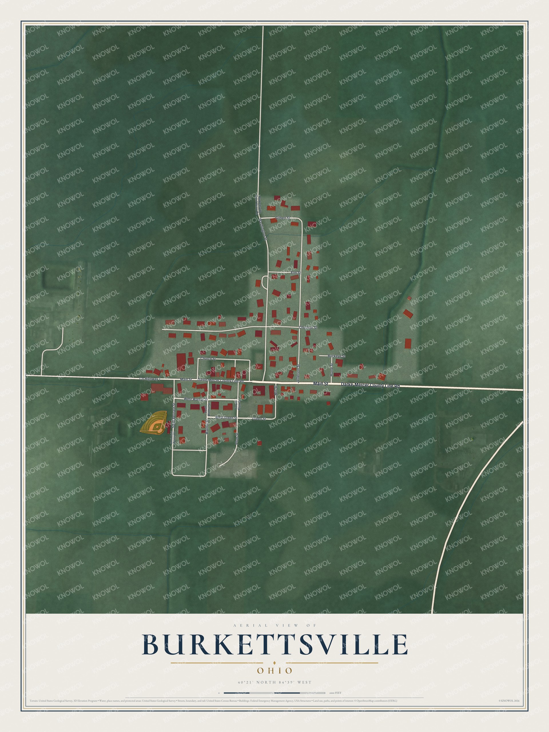 Watermarked full-map preview of Burkettsville, Ohio