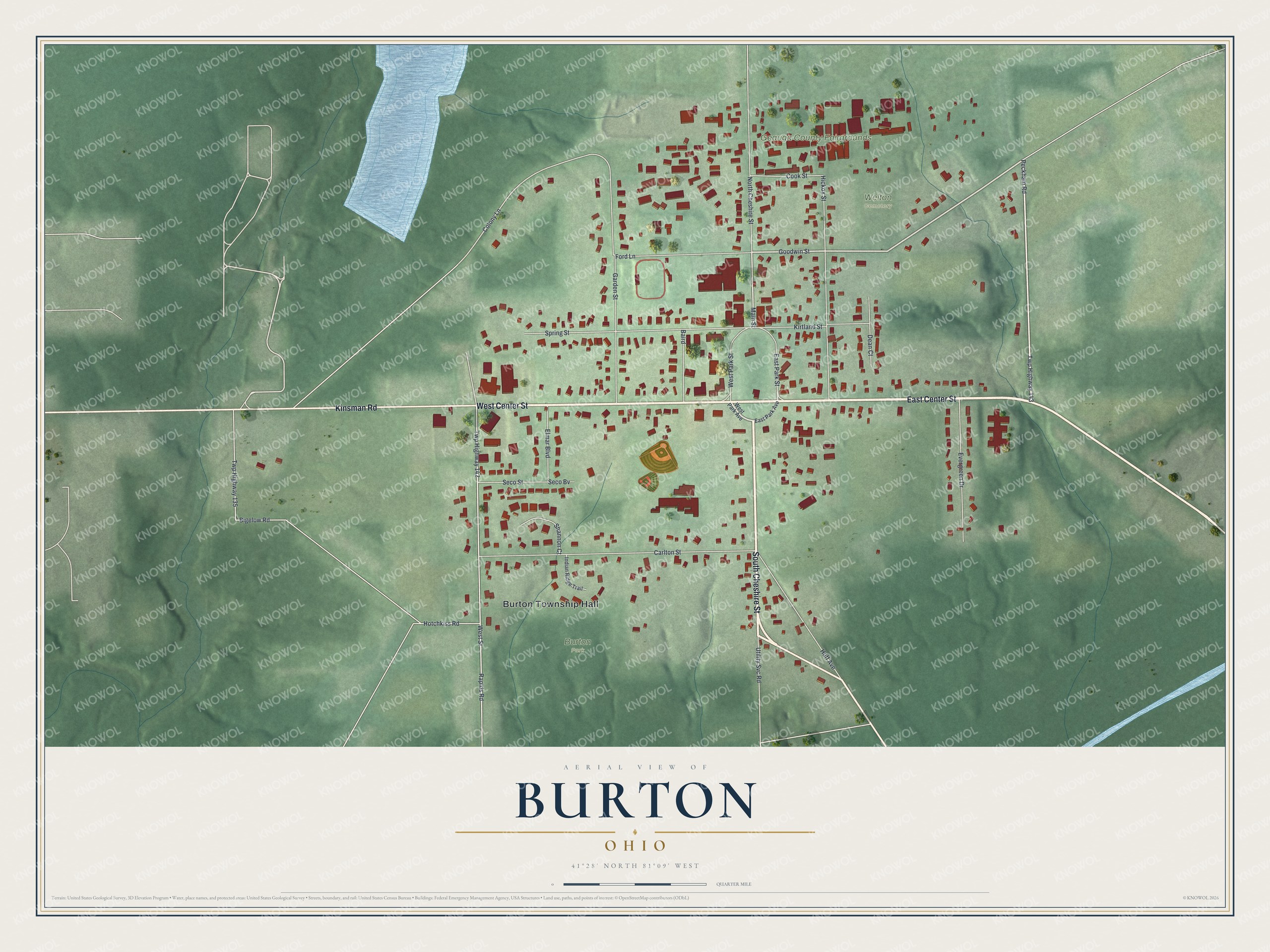 Watermarked full-map preview of Burton, Ohio