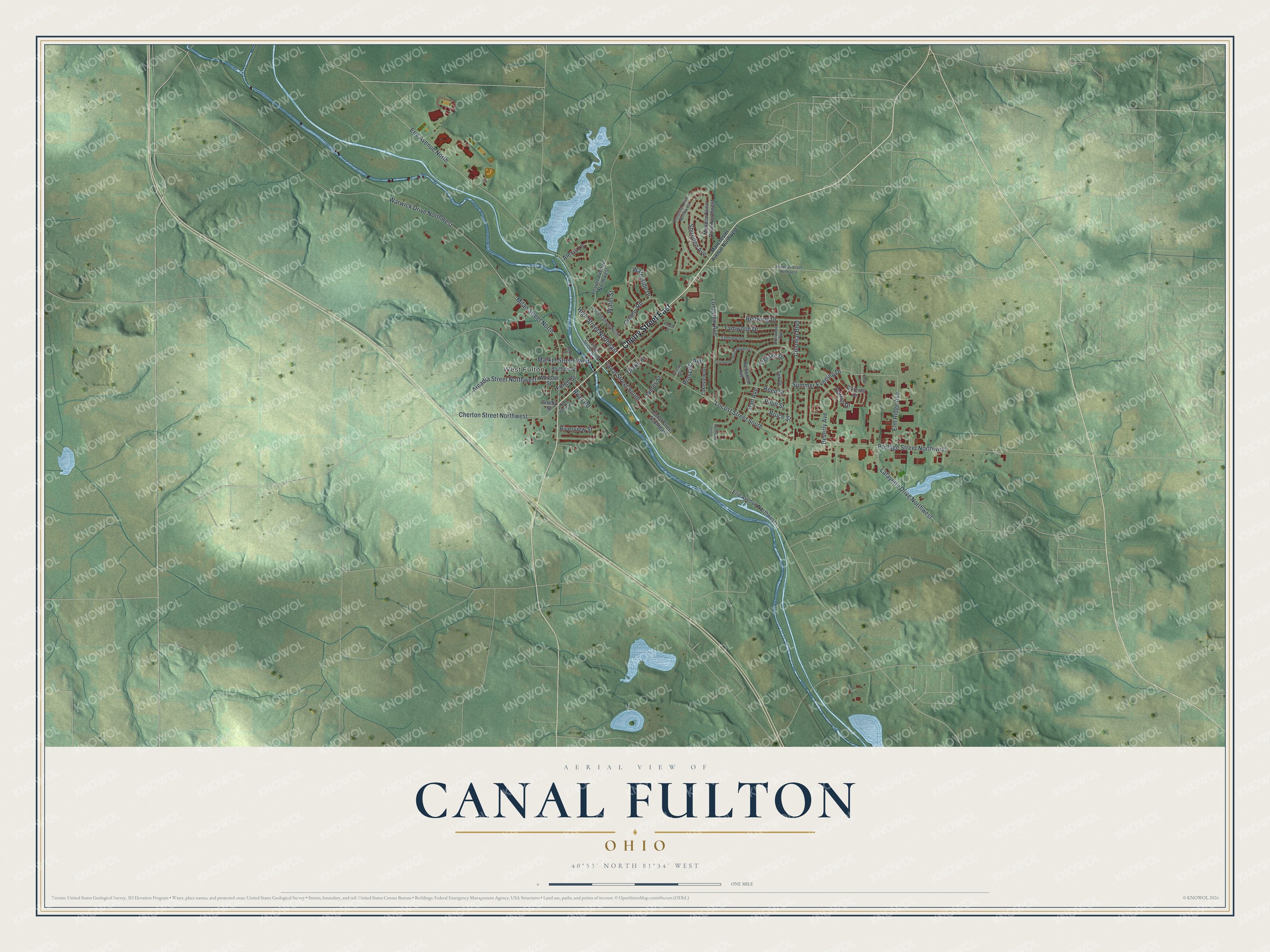 Watermarked full-map preview of Canal Fulton, Ohio