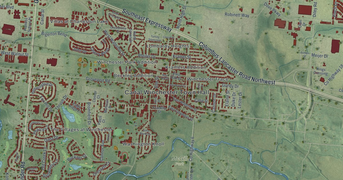 Map of Canal Winchester, Ohio in 2026
