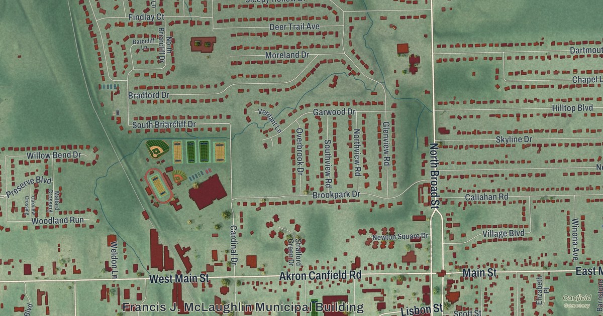 Map of Canfield, Ohio in 2026